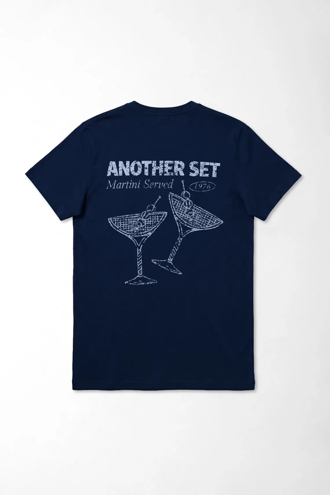 Camiseta corte clásico con mini gráfico de copa en algodón azul marino para hombre - imagen 3