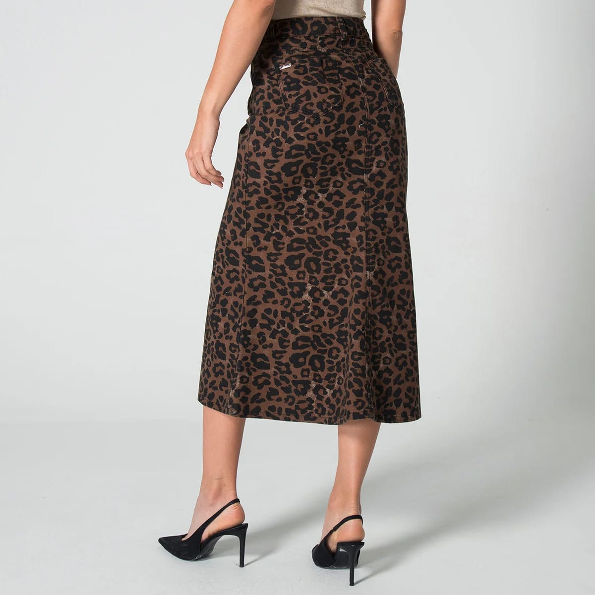 Falda Larga Slim Animal Print Midi Gadiel - imagen 3