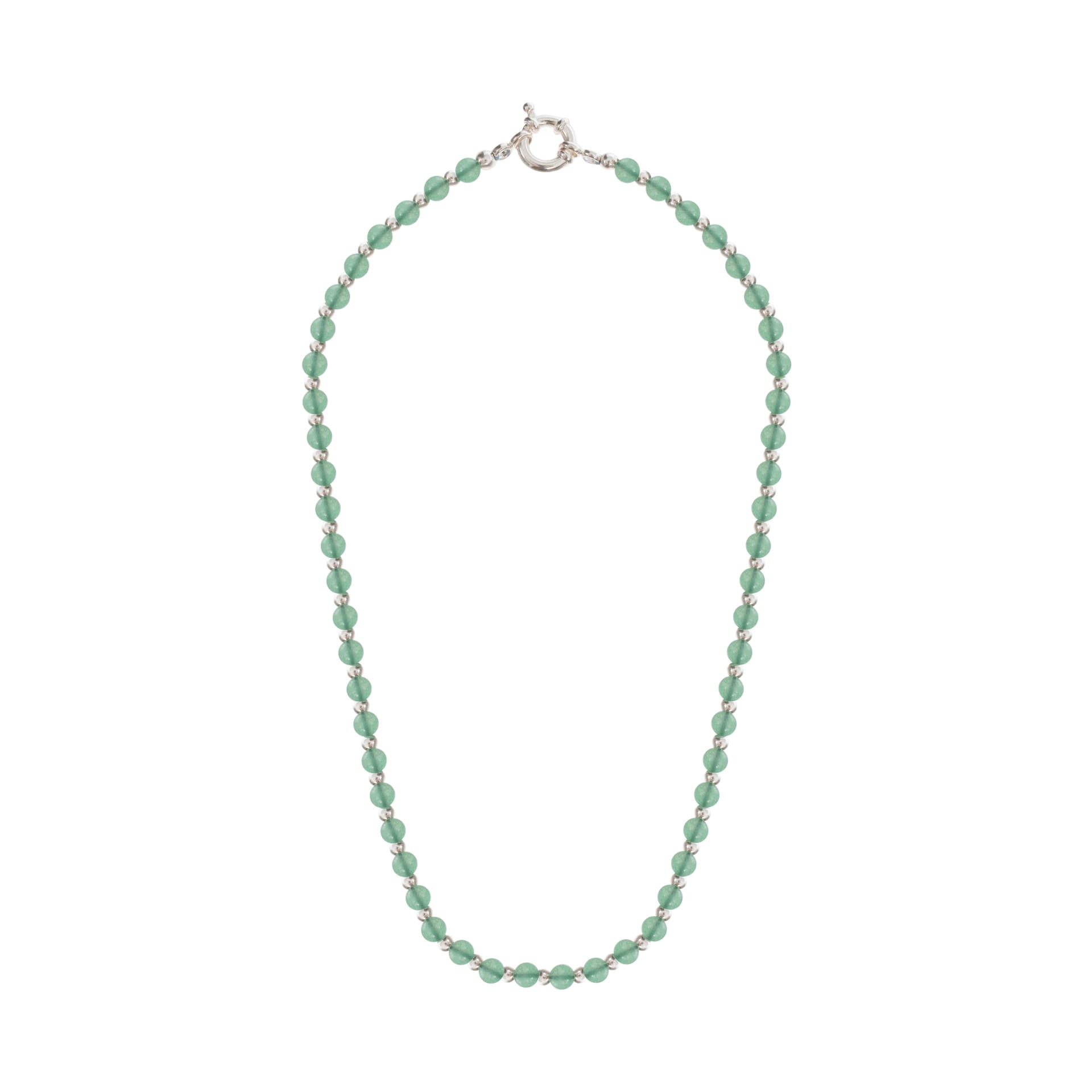GREEN MIST NECKLACE | COLLAR CON BALINES EN PLATA Y ÁGATAS - imagen 1