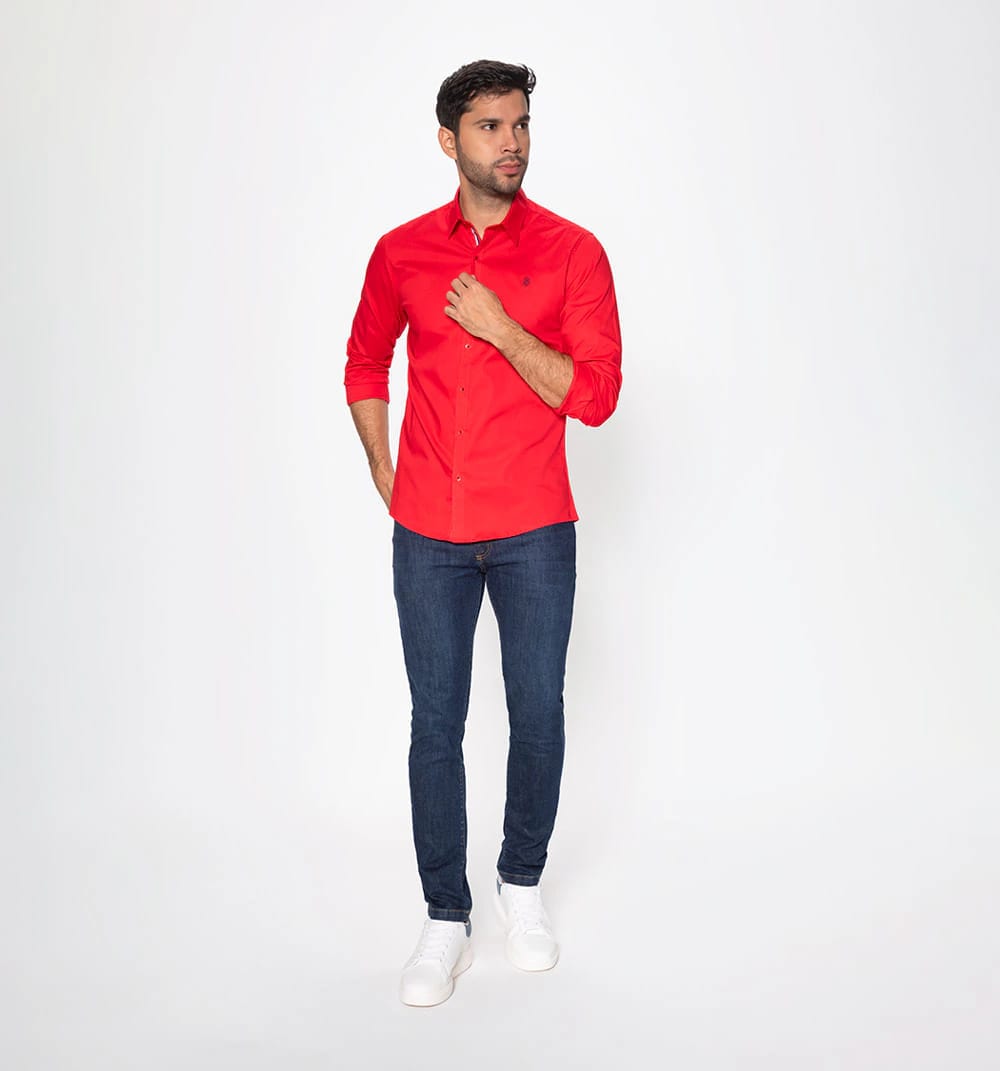 Camisa manga larga slim fit con cinta en - imagen 6