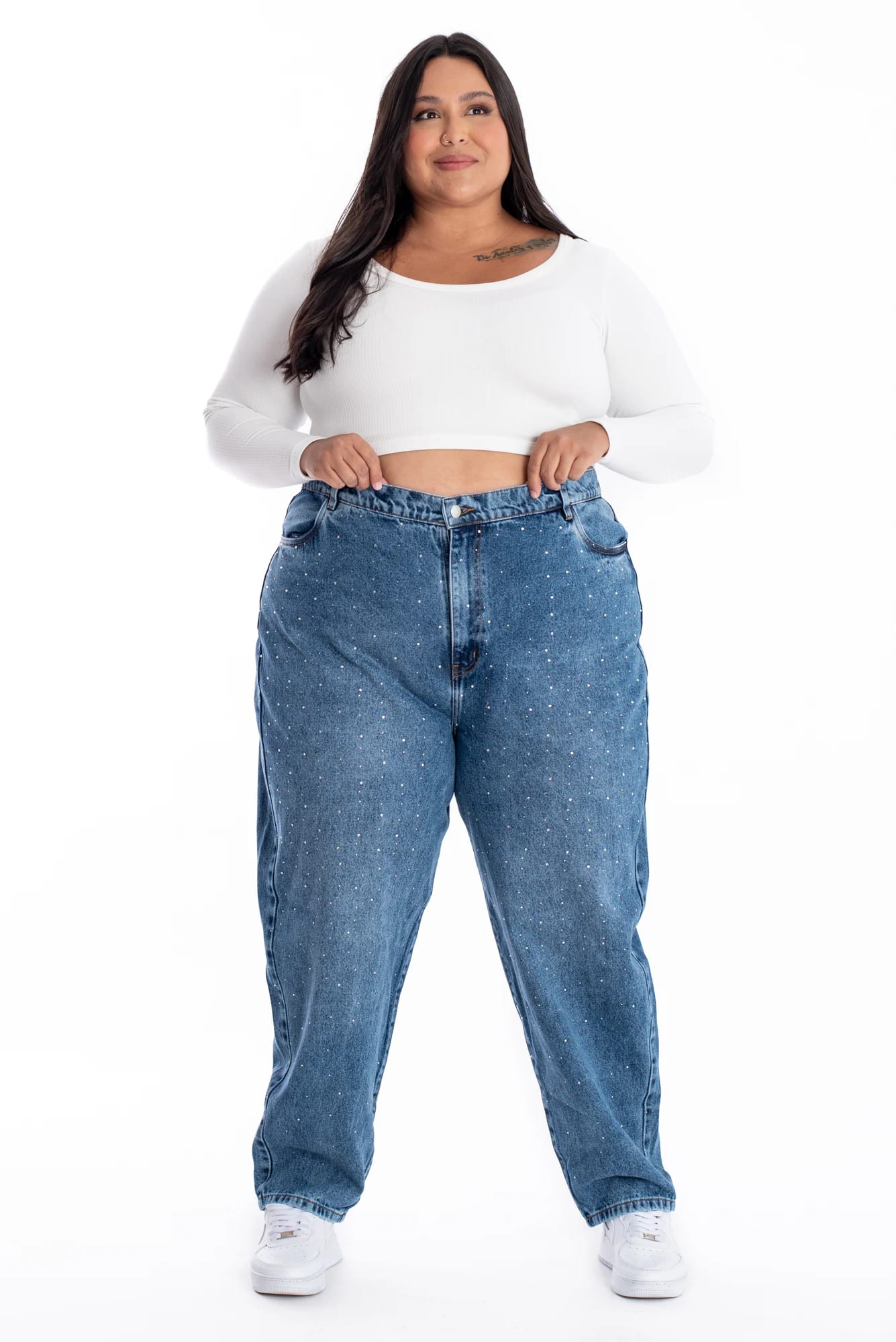Jean Boyfriend Brillo Azul Medio 399 - imagen 3