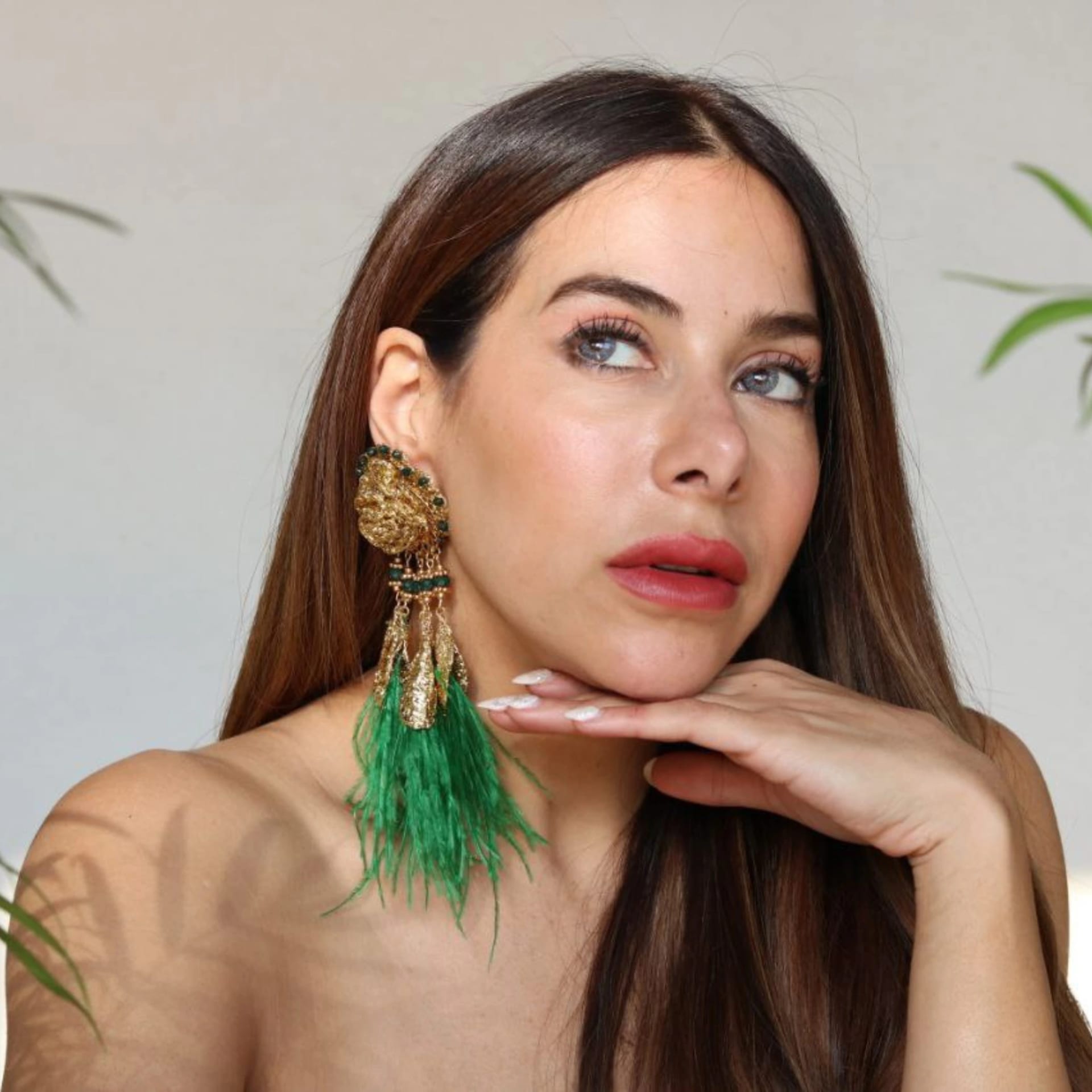 Hope Flower Green Earrings - imagen 1