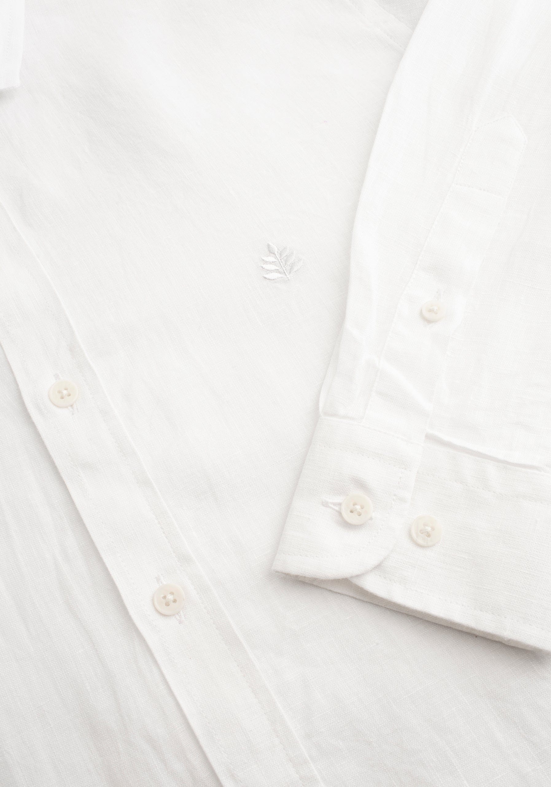 Camisa H Lino Unicolor L-Atn Blanco - imagen 3