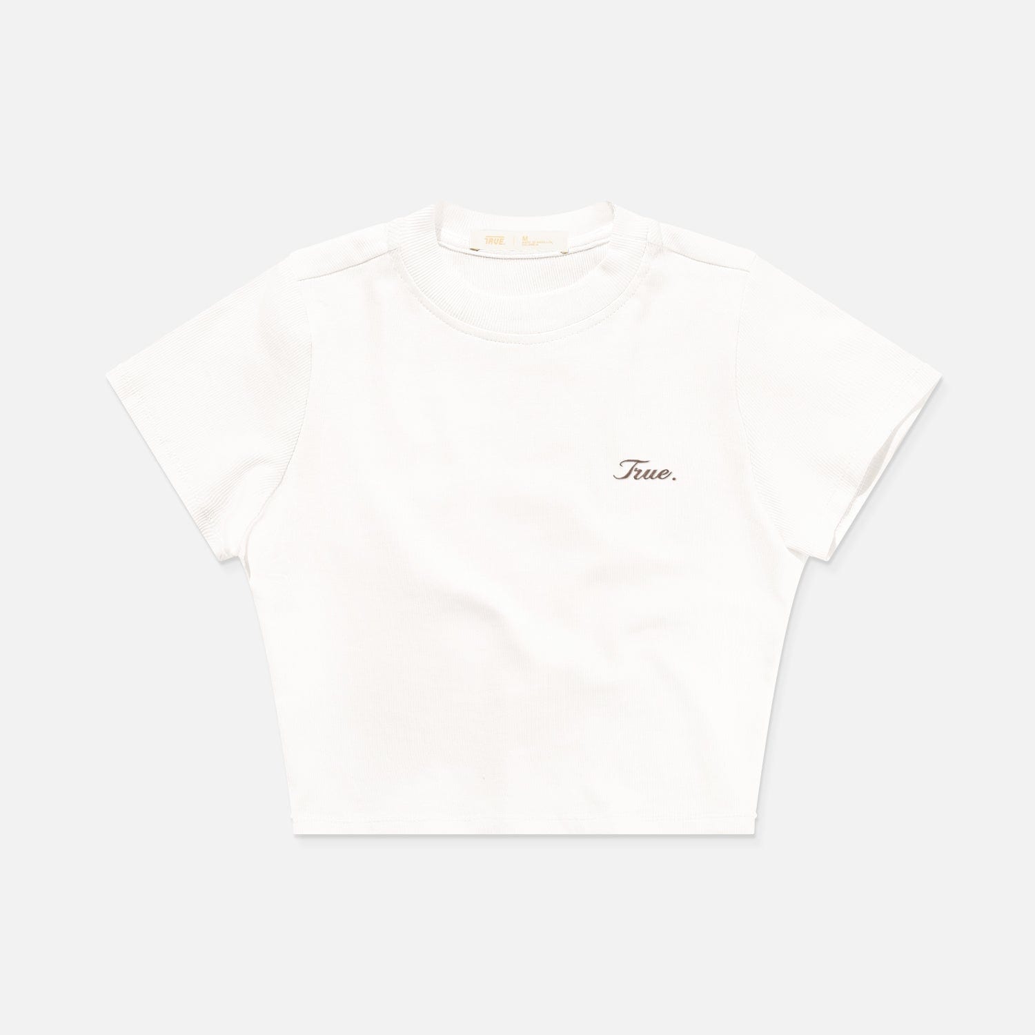 Signature Slim Ribbed Tee - Cream - imagen 1
