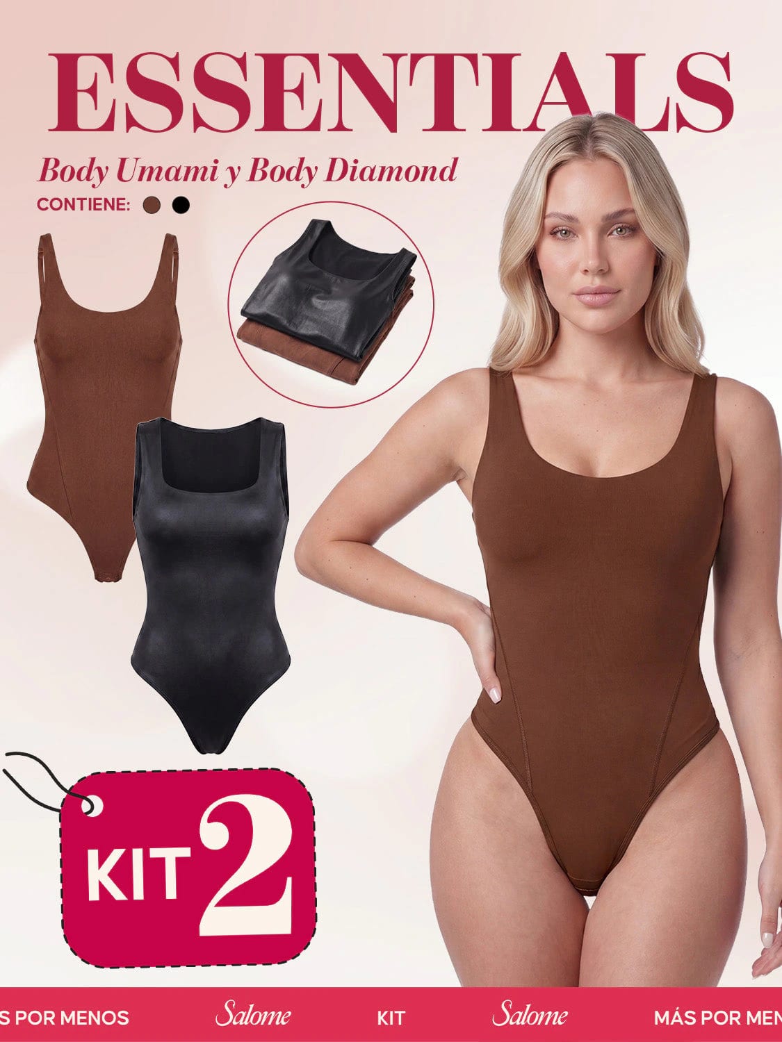 Kit Body Diario Umami Tiras Finas & Diamond Escote Cuadrado | Salome 5005 + 5006 - imagen 2