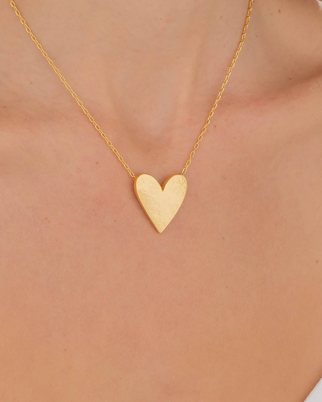 Collar Corazón Textura Oro - imagen 1