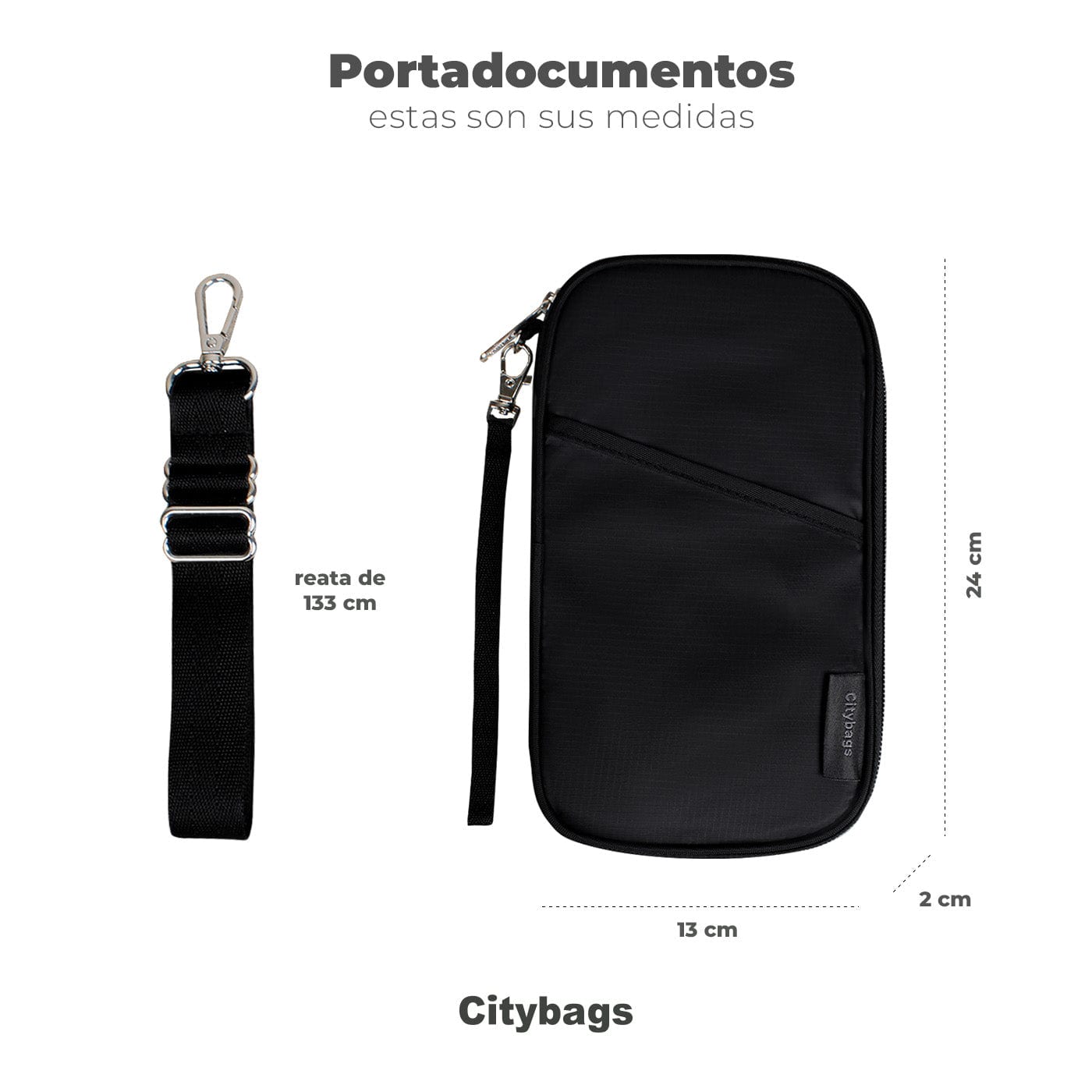 Portadocumentos de Viaje Light Negro Citybags - imagen 4