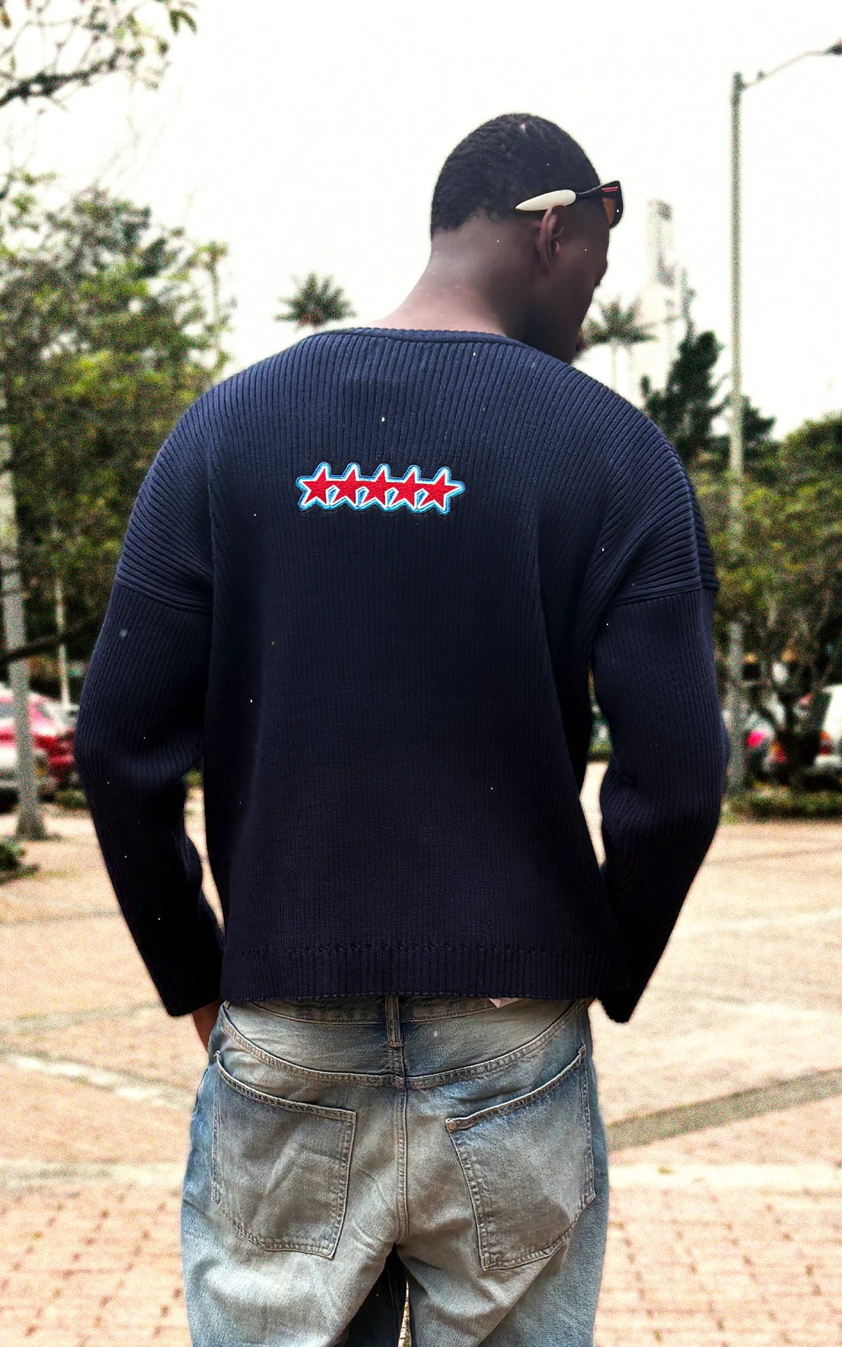 Starry Rib Sweater Navy - imagen 4