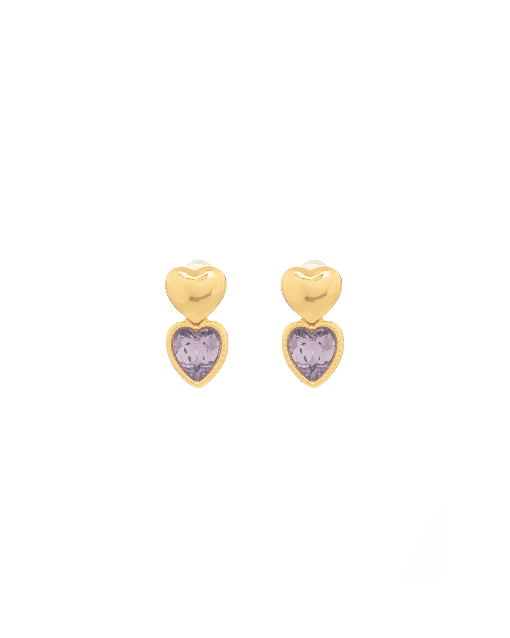 Aretes Duo Corazón Cristal - imagen 1