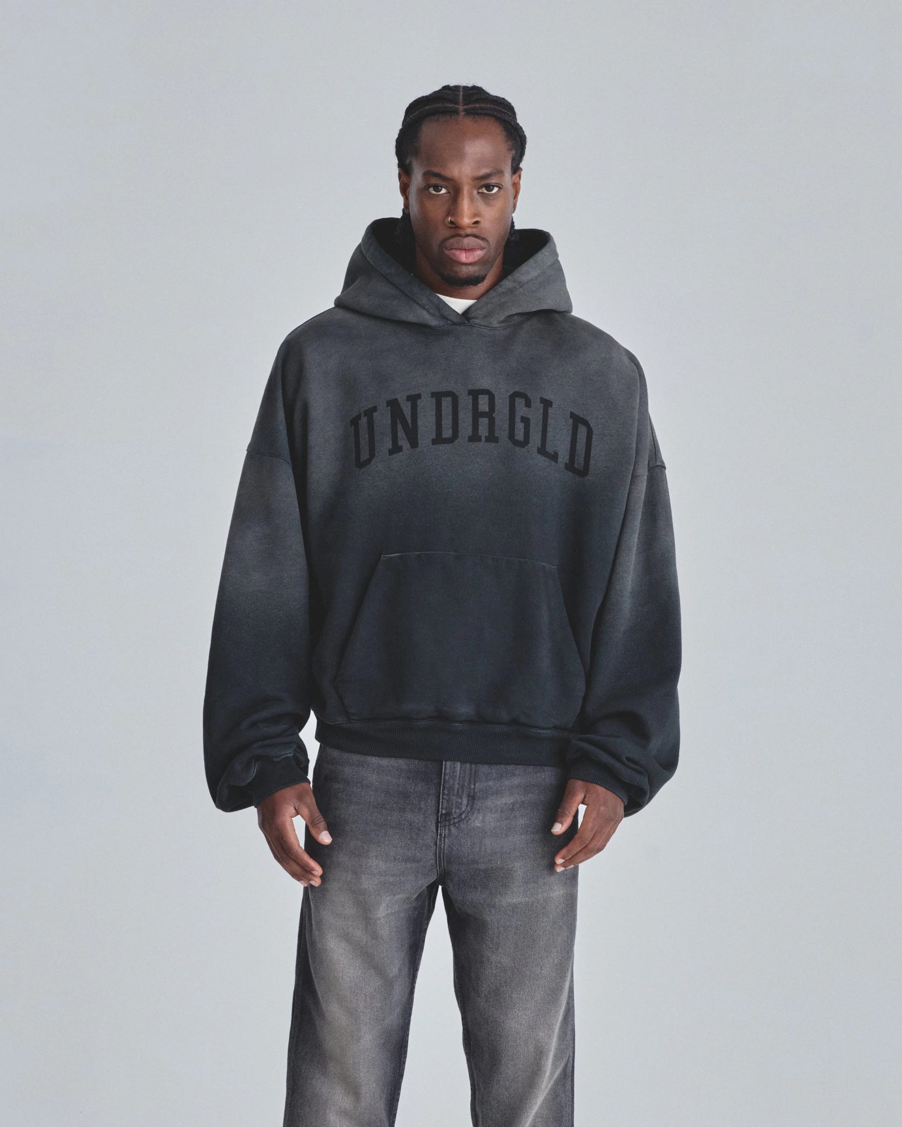 Line Varsity UNDRGLD Boxy Fit Hoodie Faded Black - imagen 2