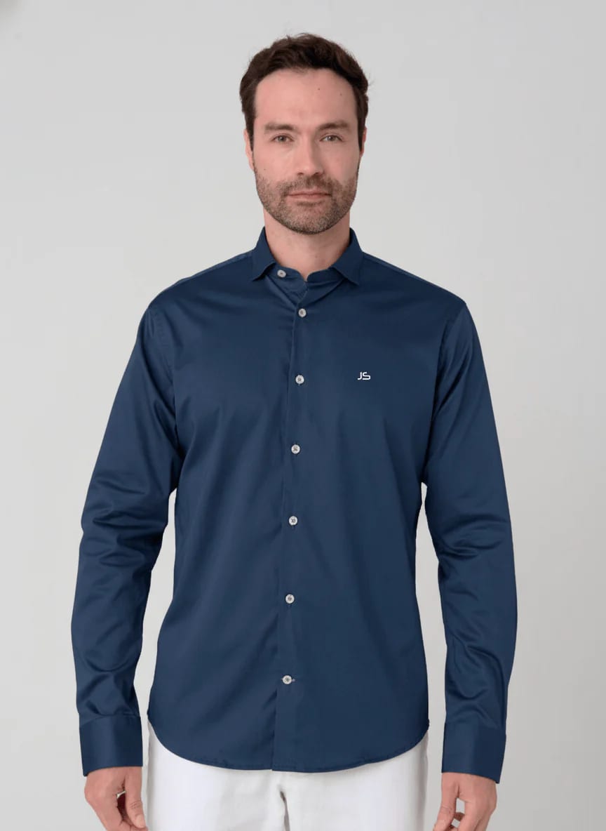 camisa ML con contrastes en cuello - imagen 1