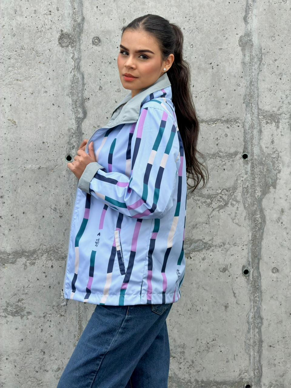 Chaqueta Doble Faz Azul Gris - imagen 3