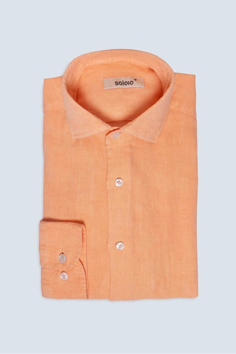 Men's linen shirt light coral - imagen 3