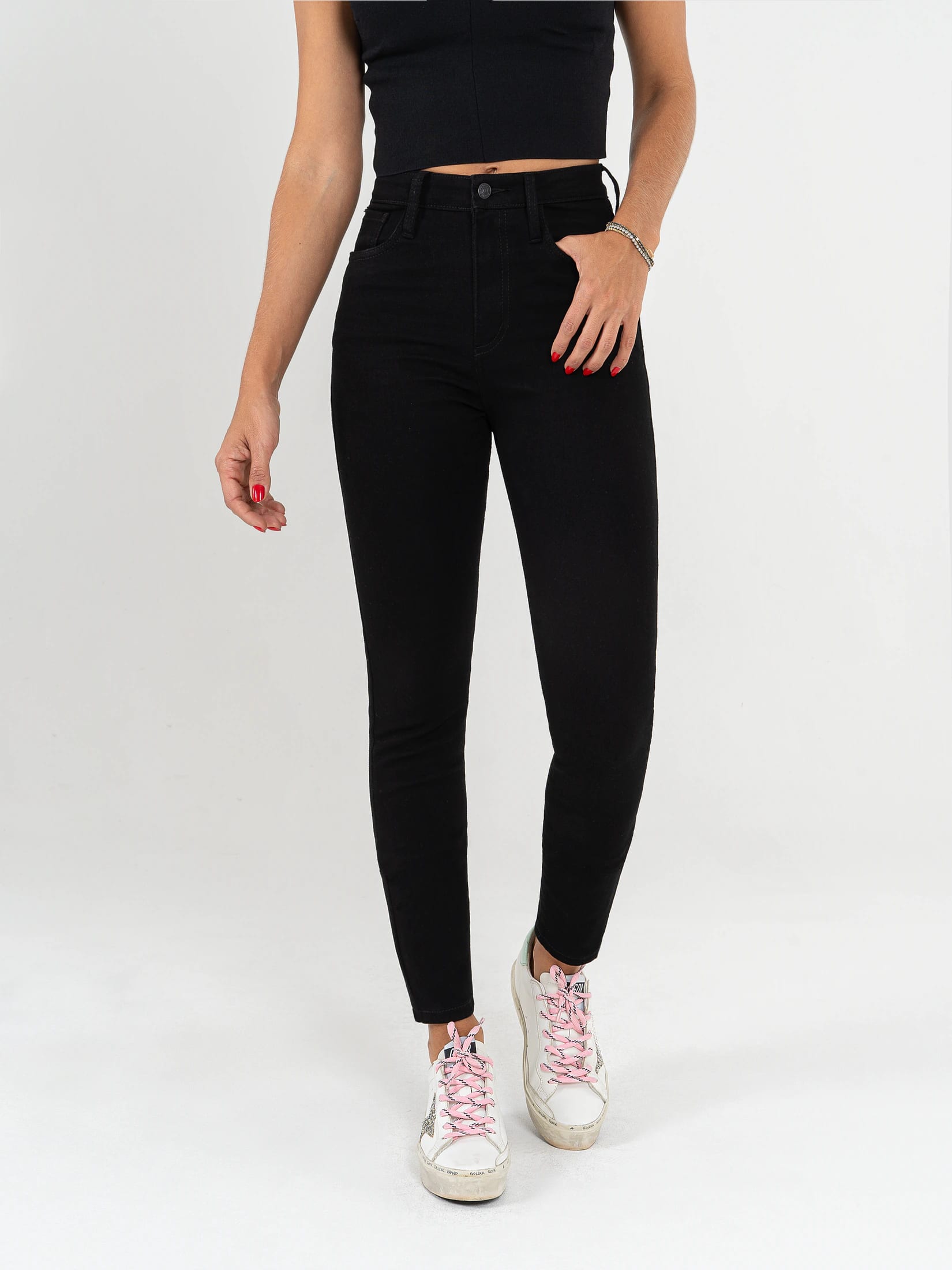 Ref: 064076  Jean skinny stretch, tiro alto, tono negro. - imagen 1