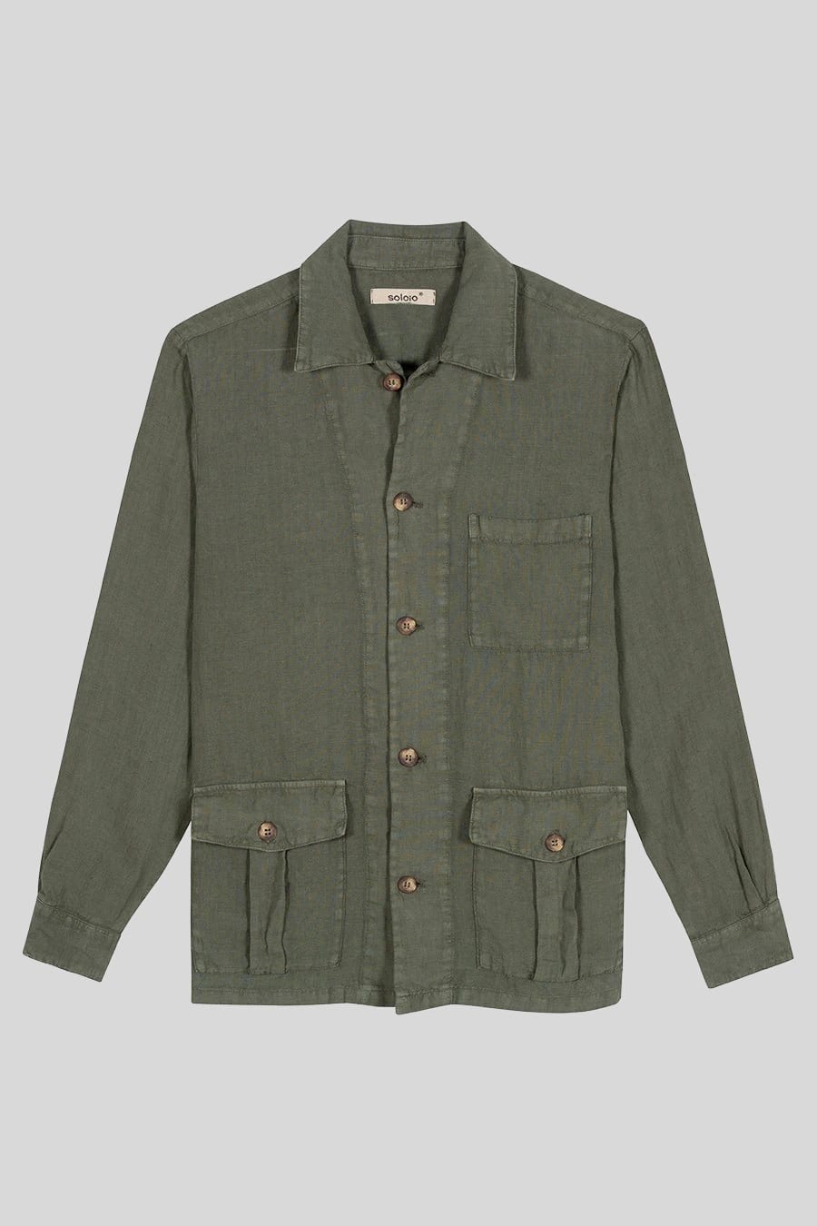 men's linen jacket military green new sahara - imagen 1
