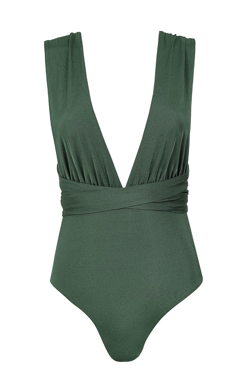 VESTIDO DE BAÑO ENTERO MULTIFORMAS PRISMA VERDE MILITAR - imagen 1