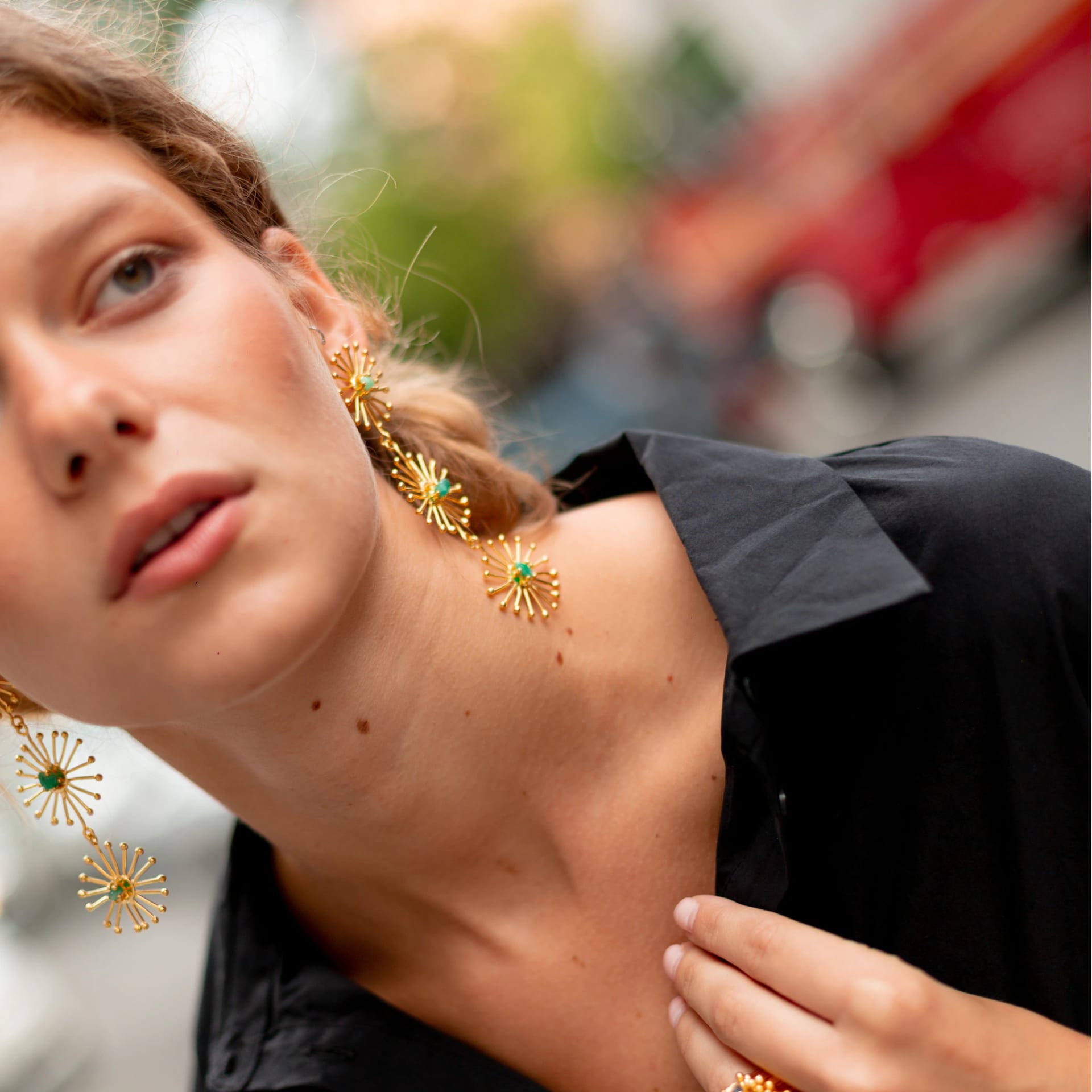 Triple Dandelion Earrings - imagen 2
