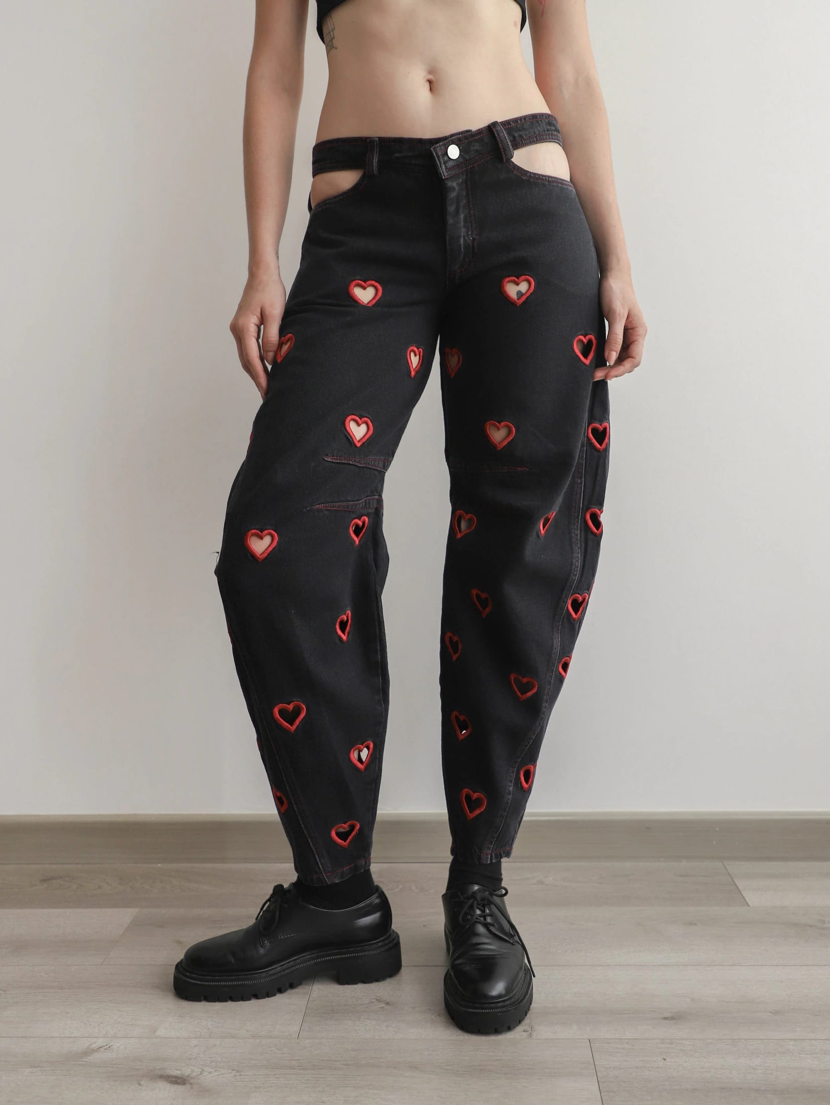 Mini Hearts Barrel Pants Black - imagen 3