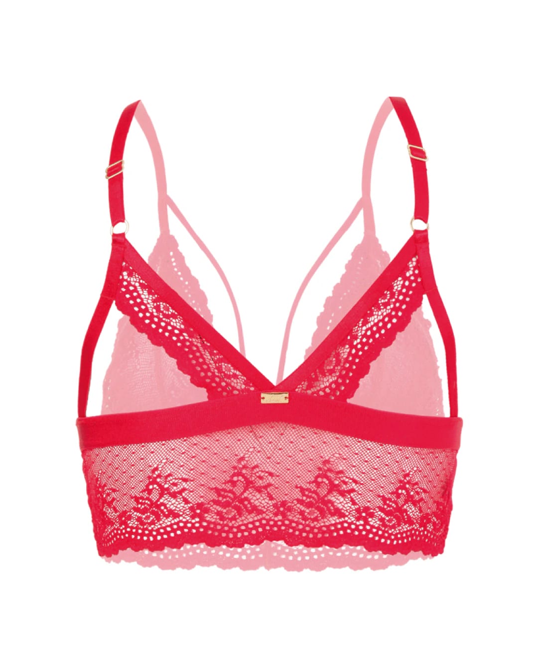 Bralette en encaje y malla - ONE LOVE ROJO - imagen 5