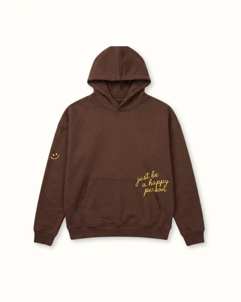 Be happy hoodie - Café - imagen 1