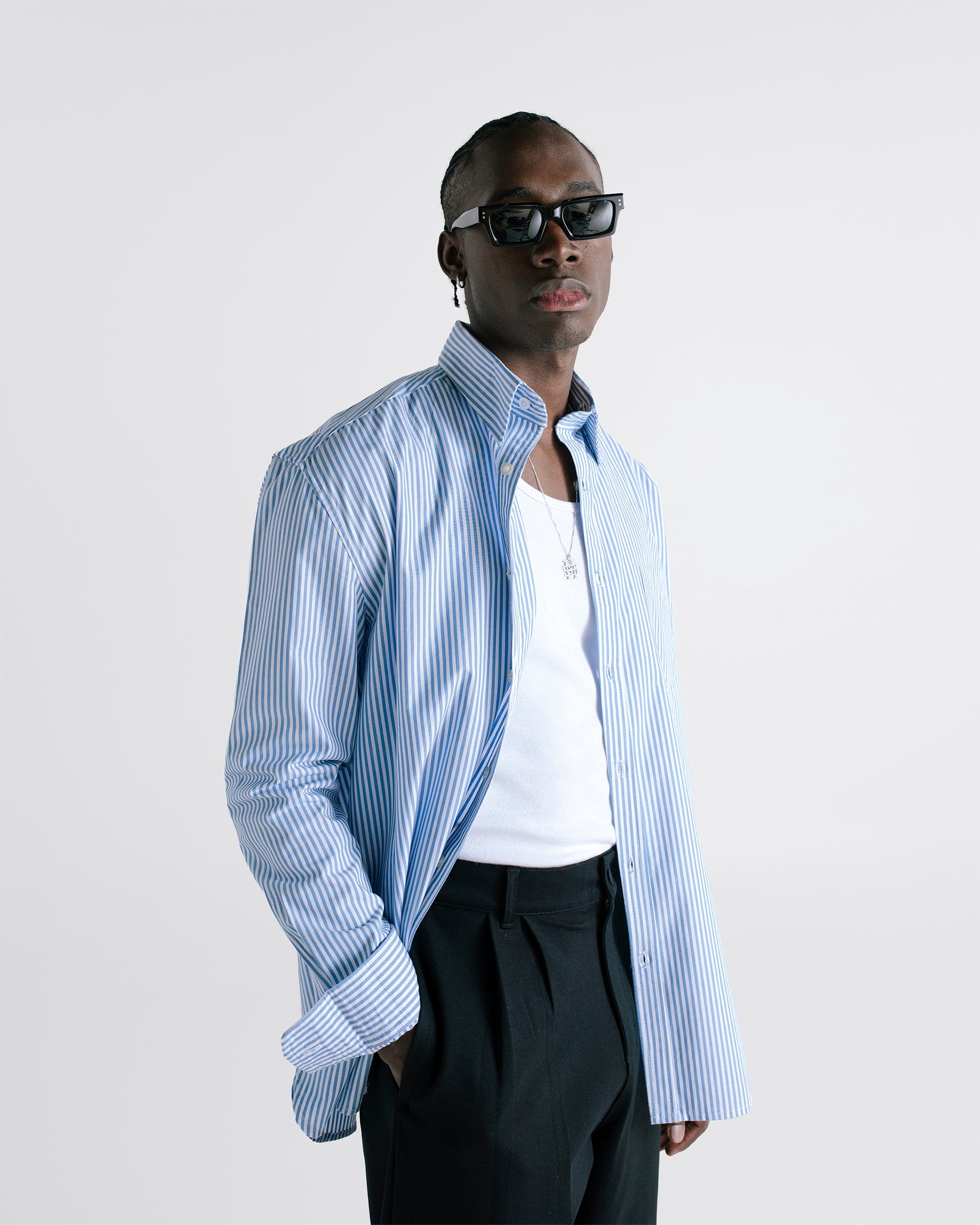 Pinstripe Shirt - Light Blue - imagen 6