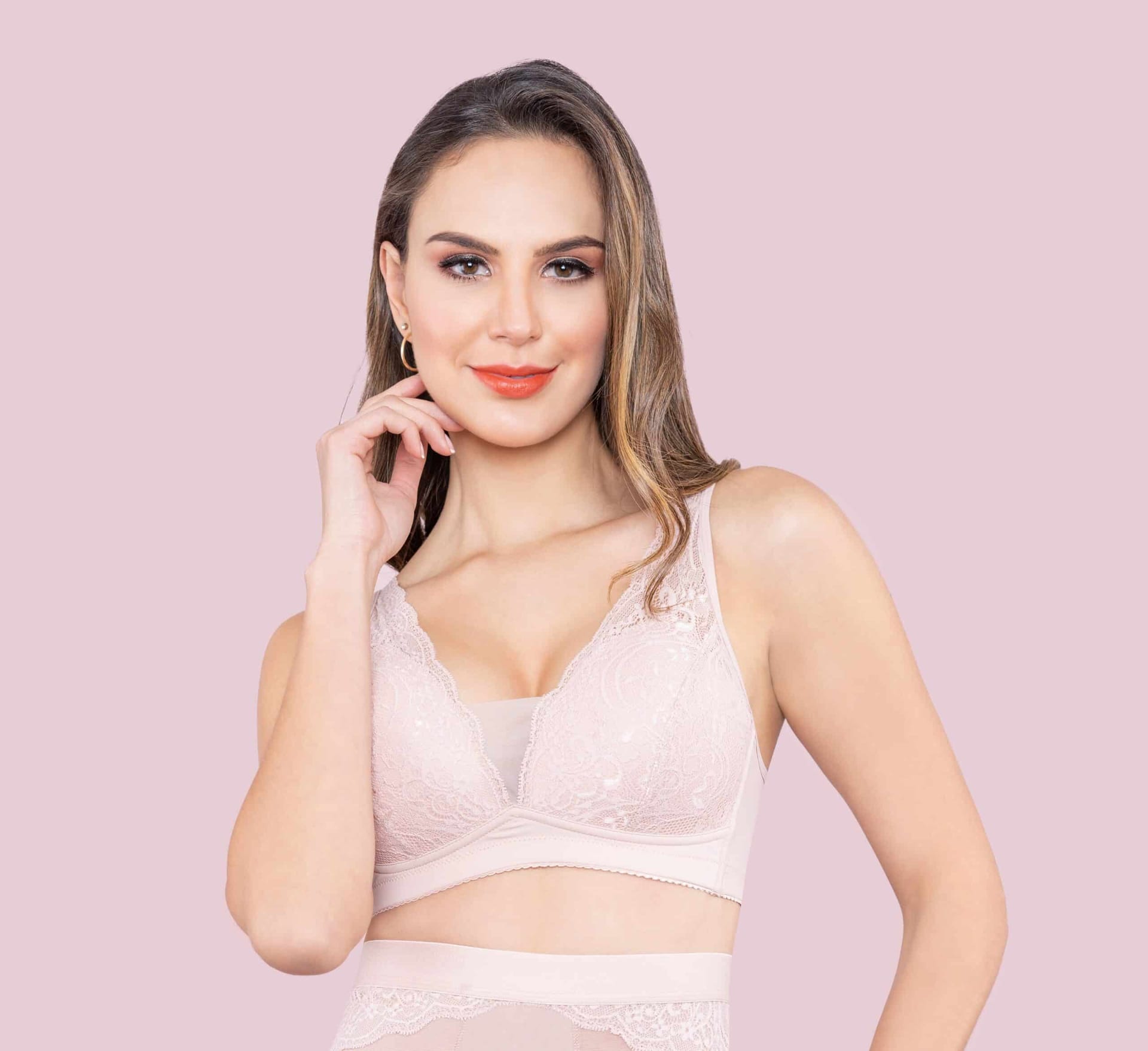 Brasier Bralette para Mujer con Encaje | Copa Triangular Sin Aros ni Varillas - imagen 3