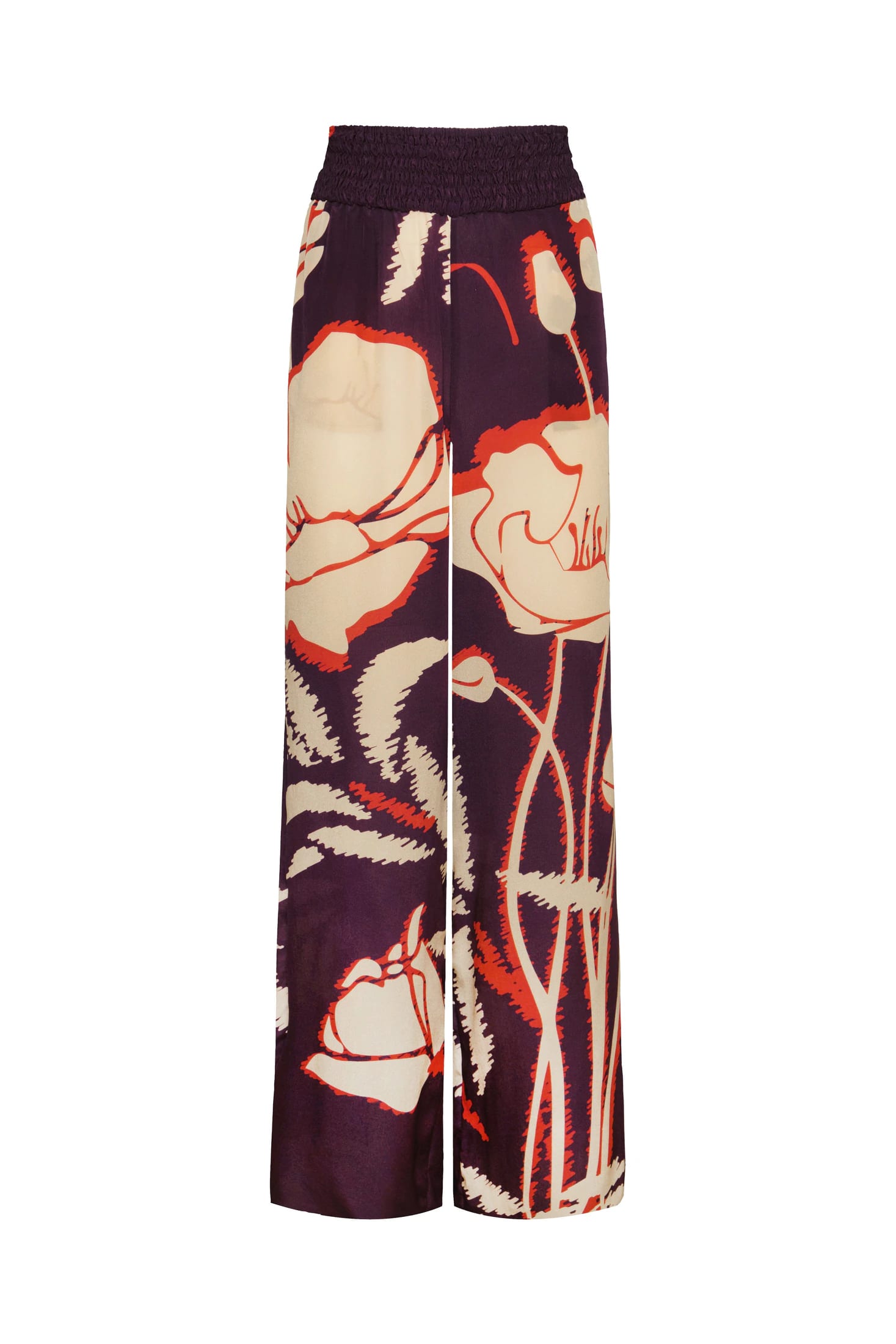 San Cipriano Crepe Chine Pants / Purple Gladiolos - imagen 1