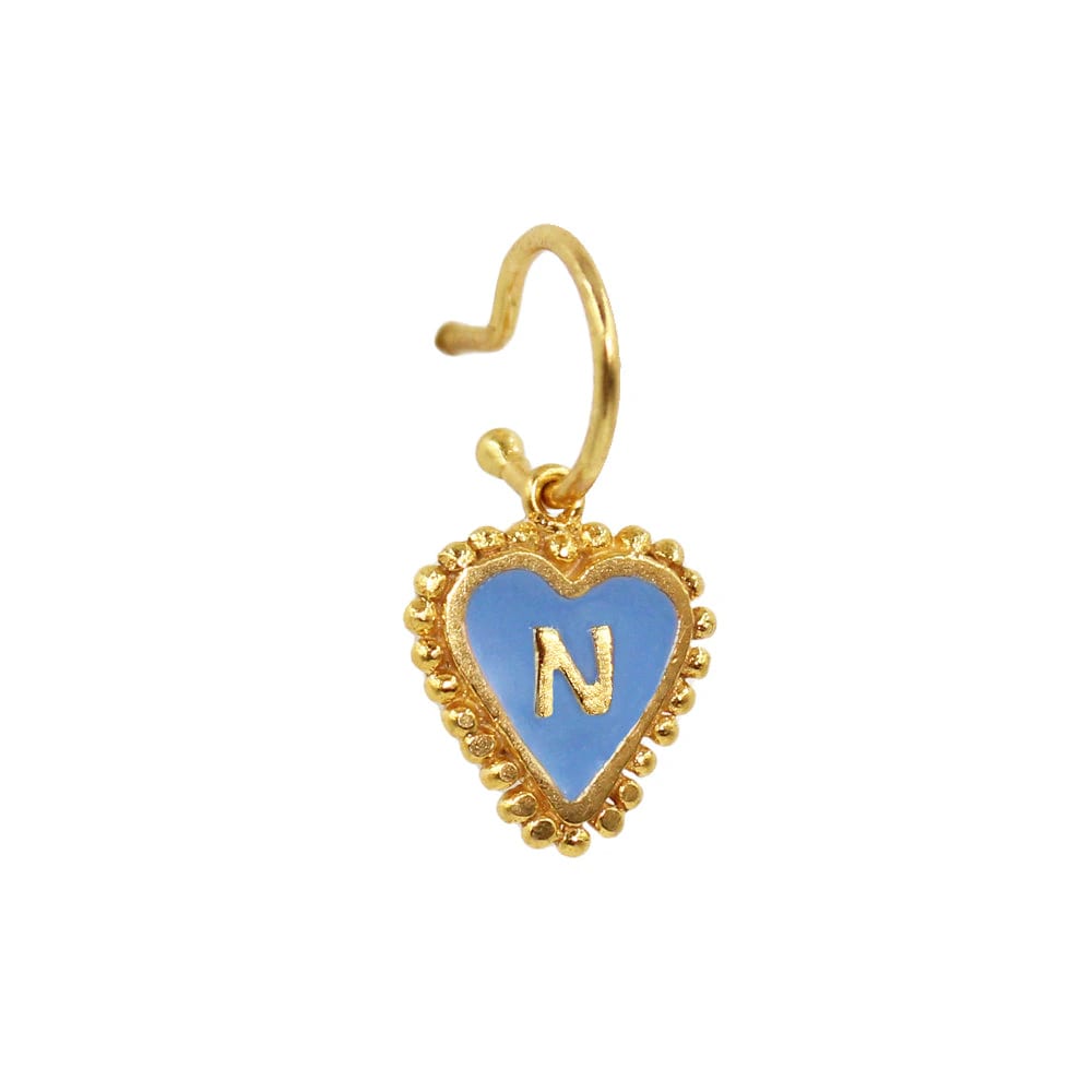 PreOrder Baby Hoops 9mm Letra Heart Plata - imagen 40