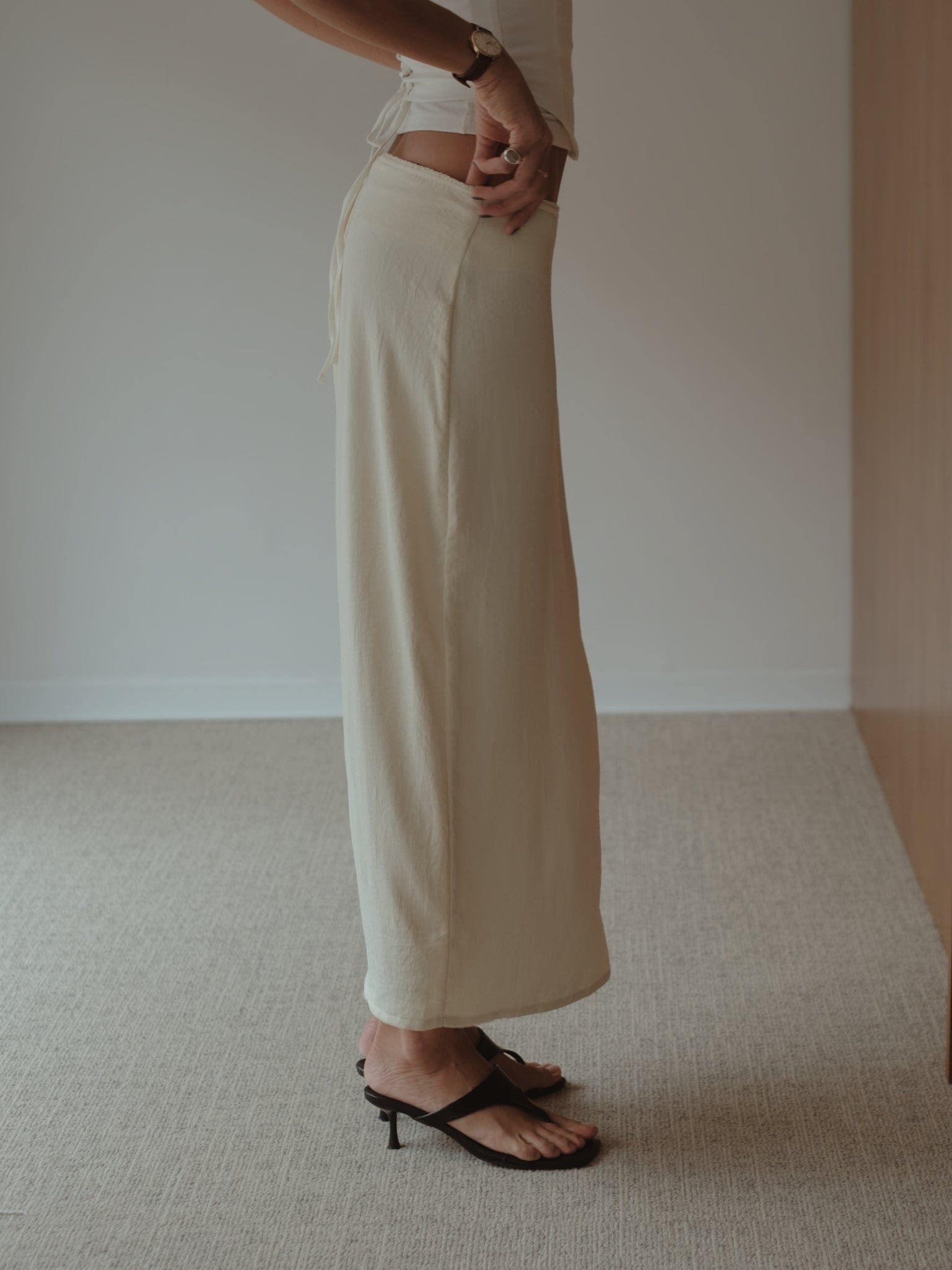SOFT LONG SKIRT - VANILLA - imagen 8