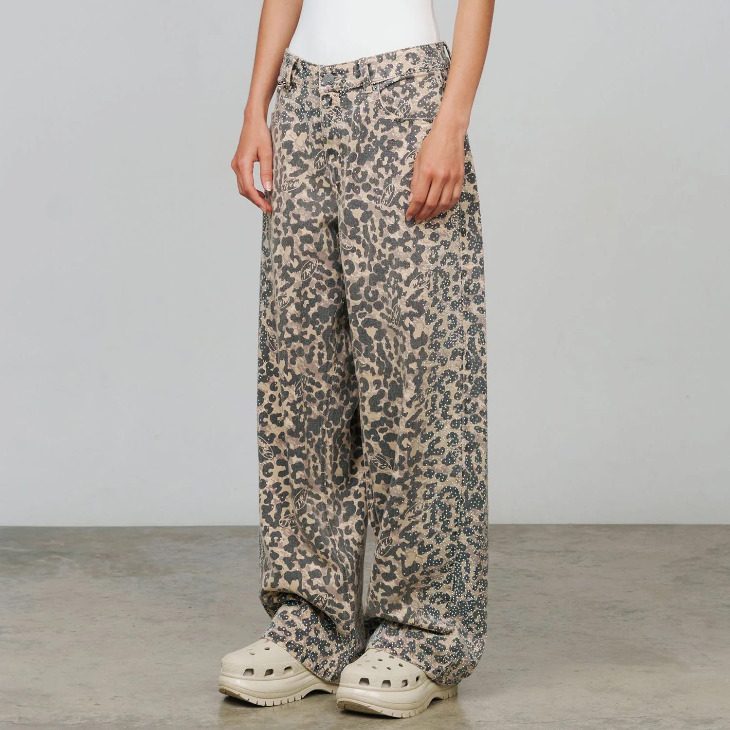 Leopard Wide Leg Jeans - Camel - imagen 9
