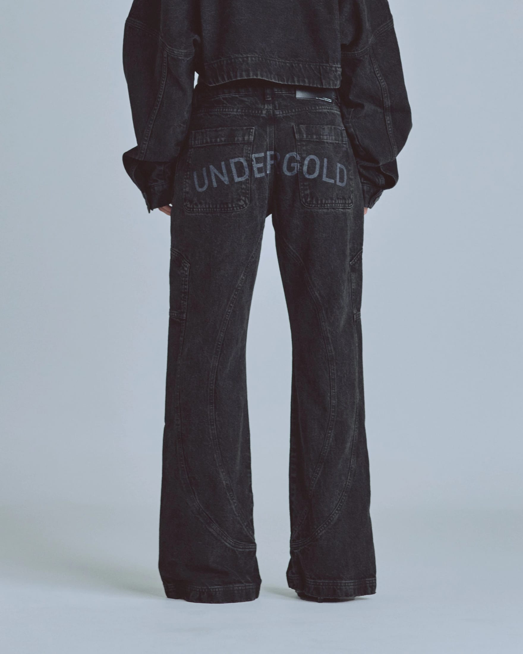 W Basics UNDERGOLD Panelled Wide Jeans Black - imagen 2