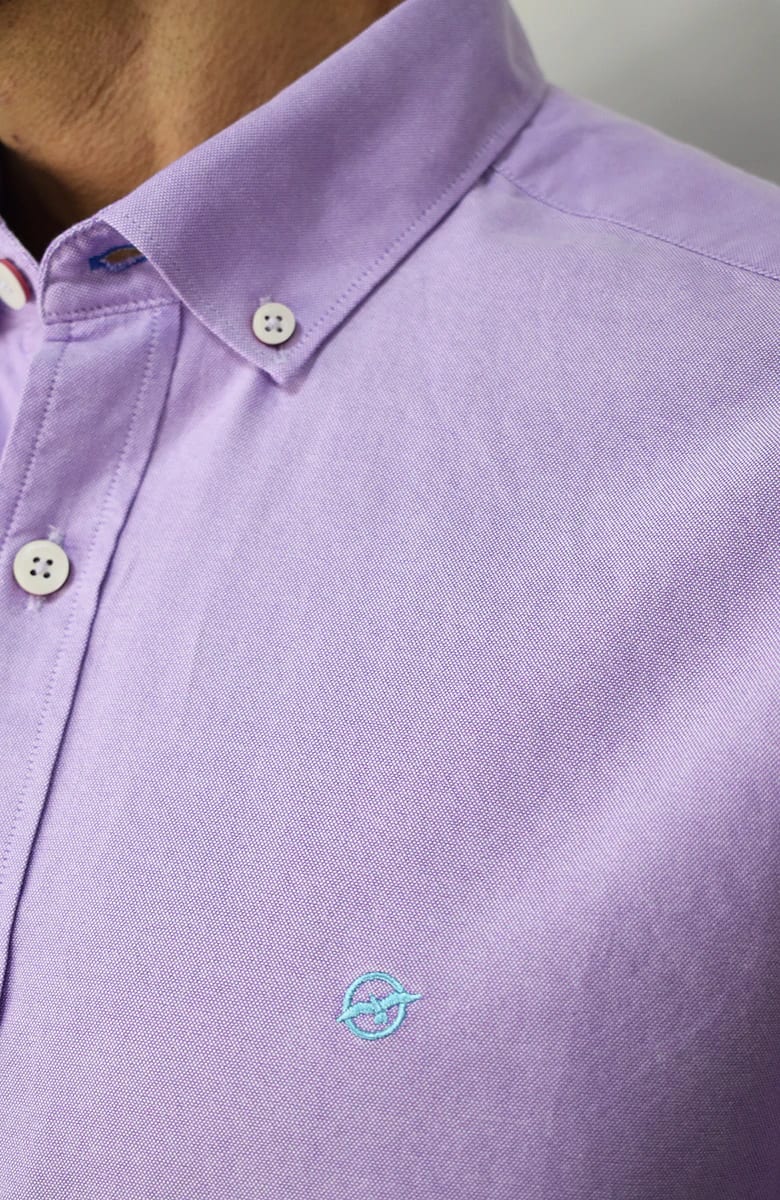Camisa manga larga Oxford Lila para Hombre - imagen 2