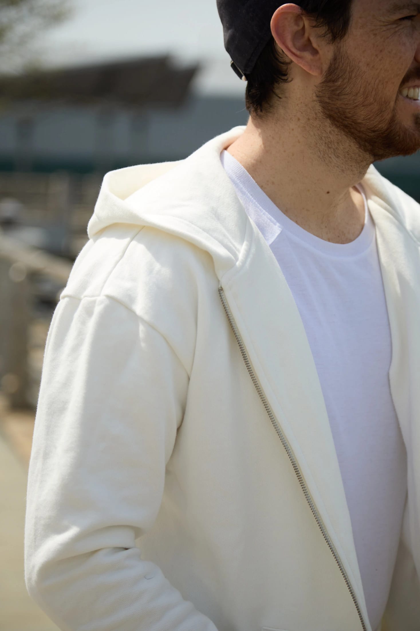 HOODIE DE CREMALLERA CREMA - UNISEX - imagen 5