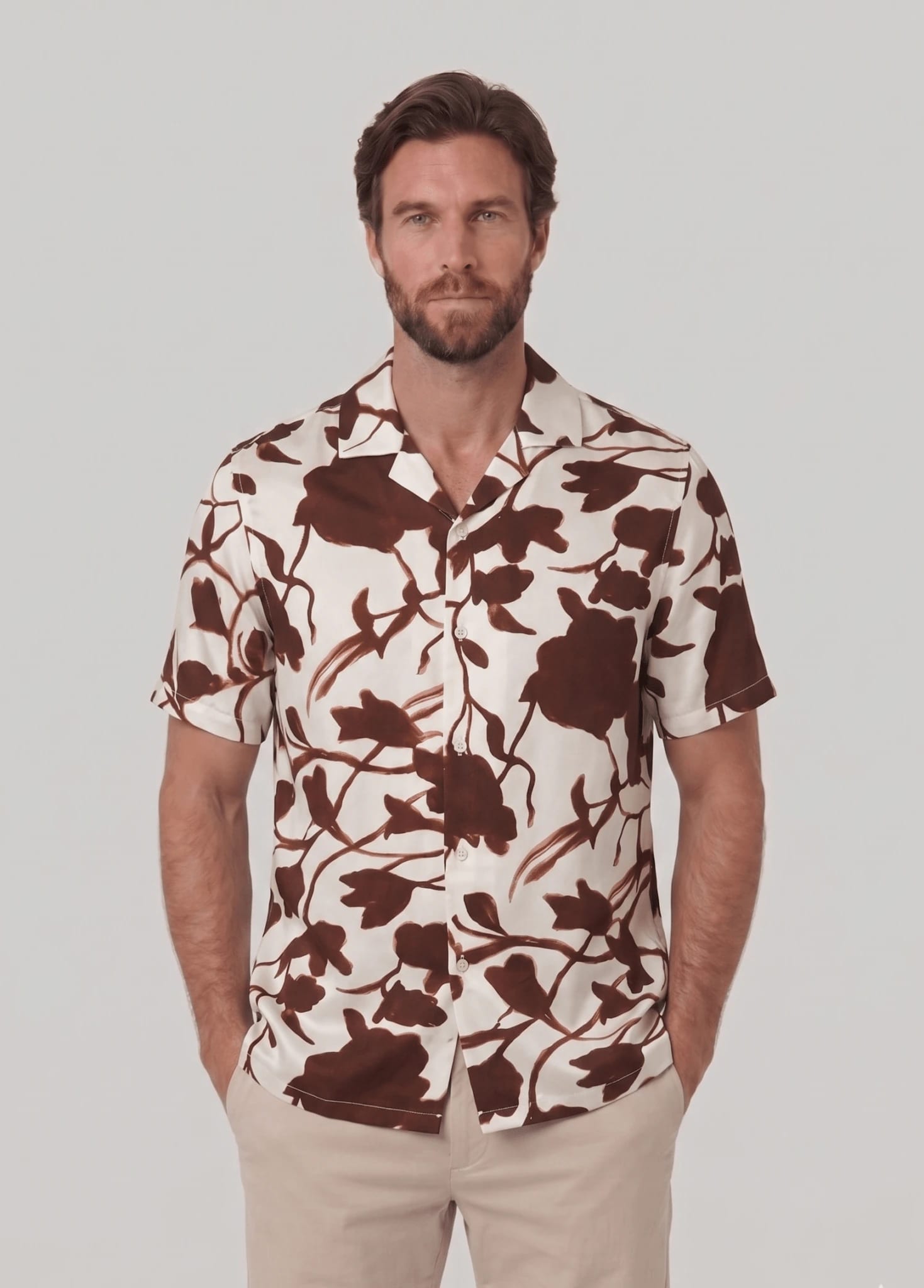 Camisa estampada manga corta para hombre Jon Sonen 027225052 - imagen 1