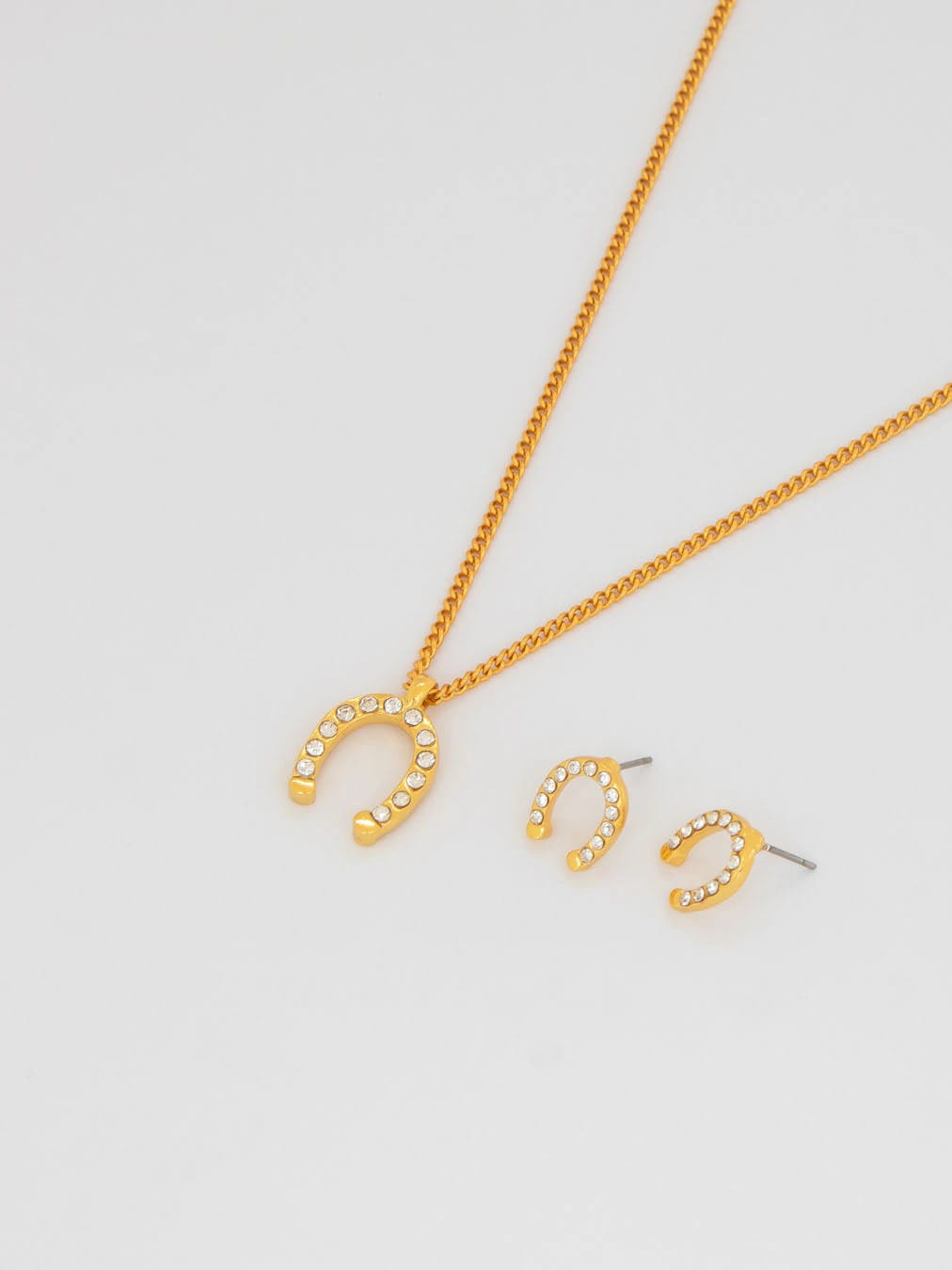 Set Collar + Aretes Herradura Cristales - imagen 2