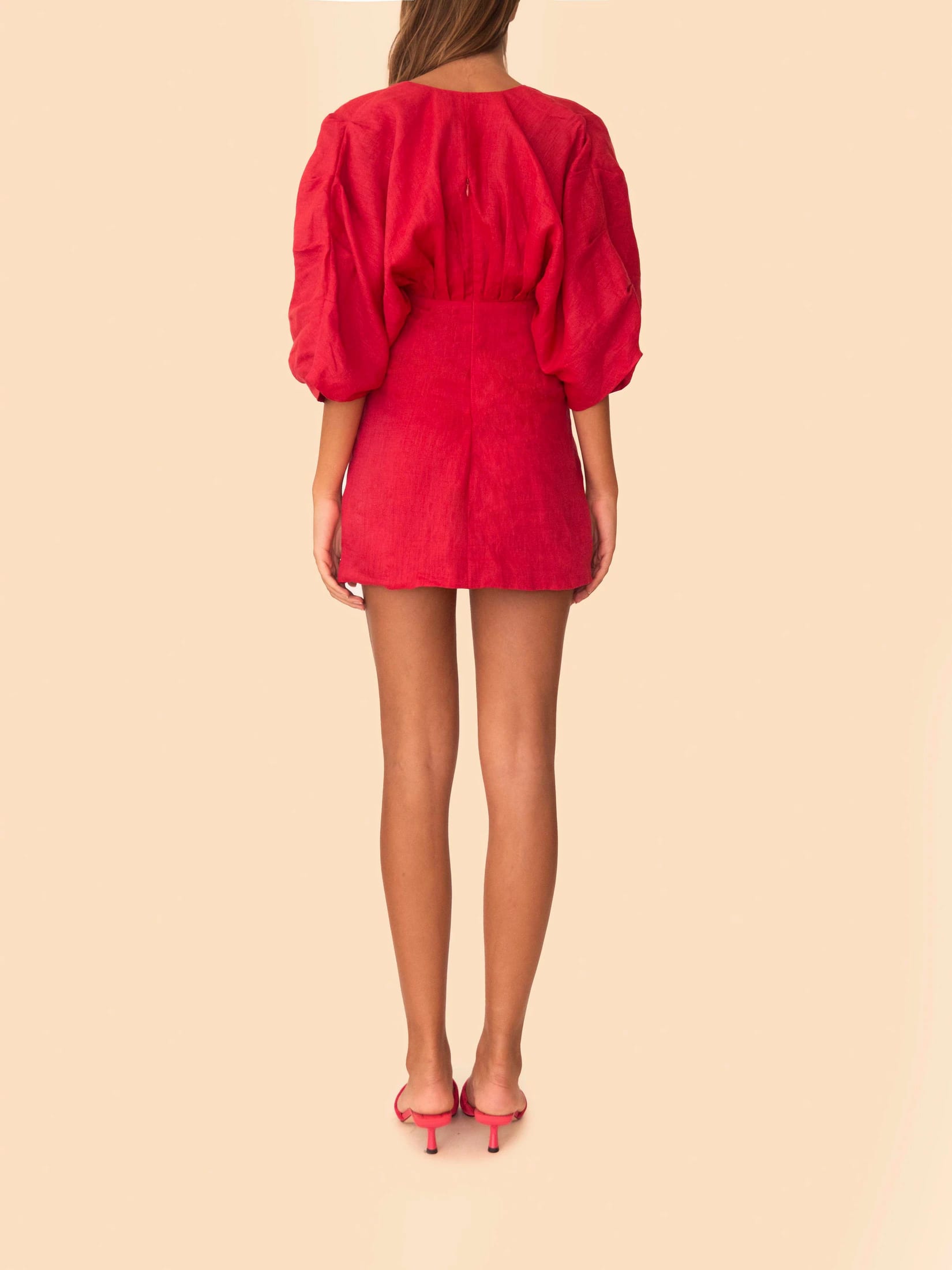 ABELLA MINI DRESS CHERRY RED - imagen 3
