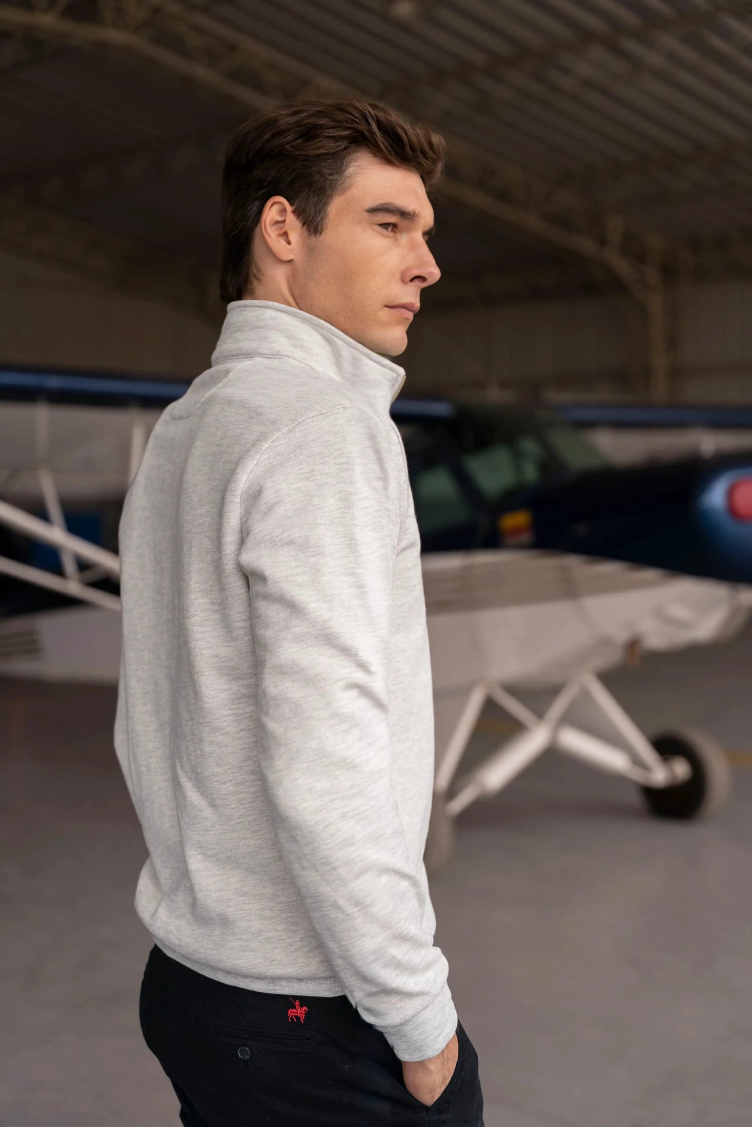 Suéter Halfzip Premium Hombre Arena - imagen 4