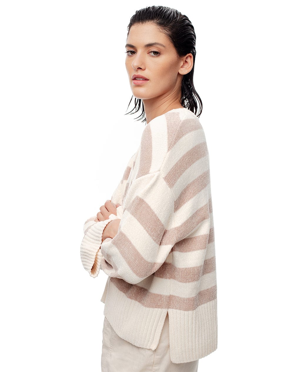 Suéter oversize rayas mujer - imagen 1