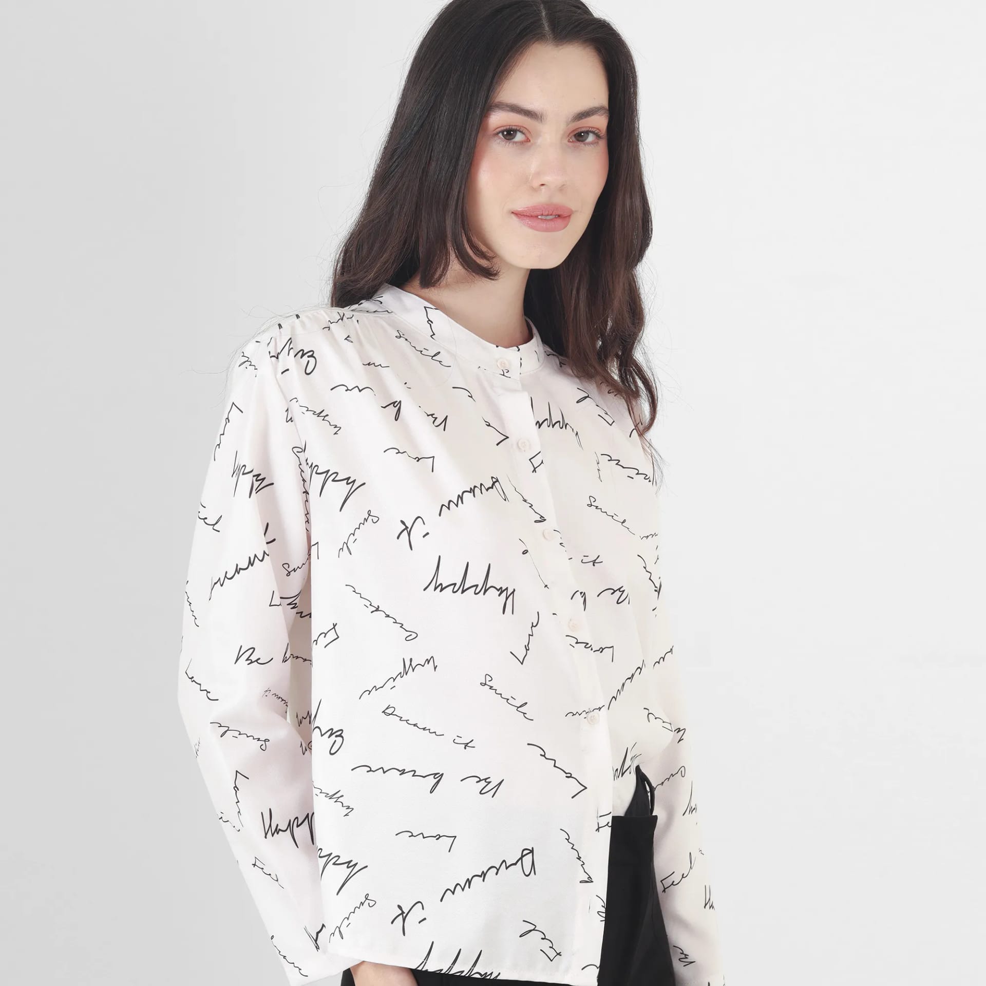 Blusa Cuello Neru Manga Larga - imagen 1