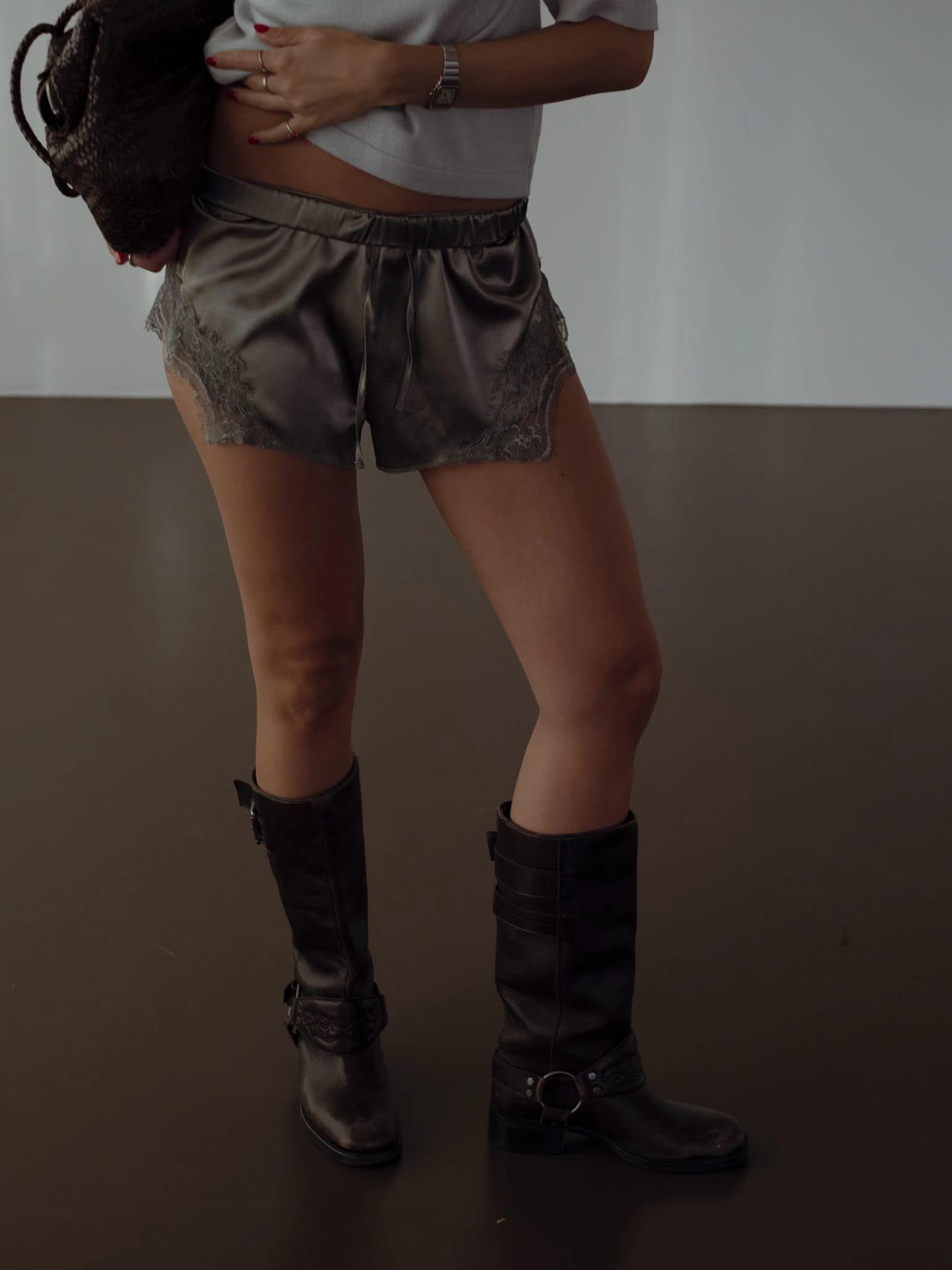 BLONDE MINI SHORT - GRAY - imagen 1