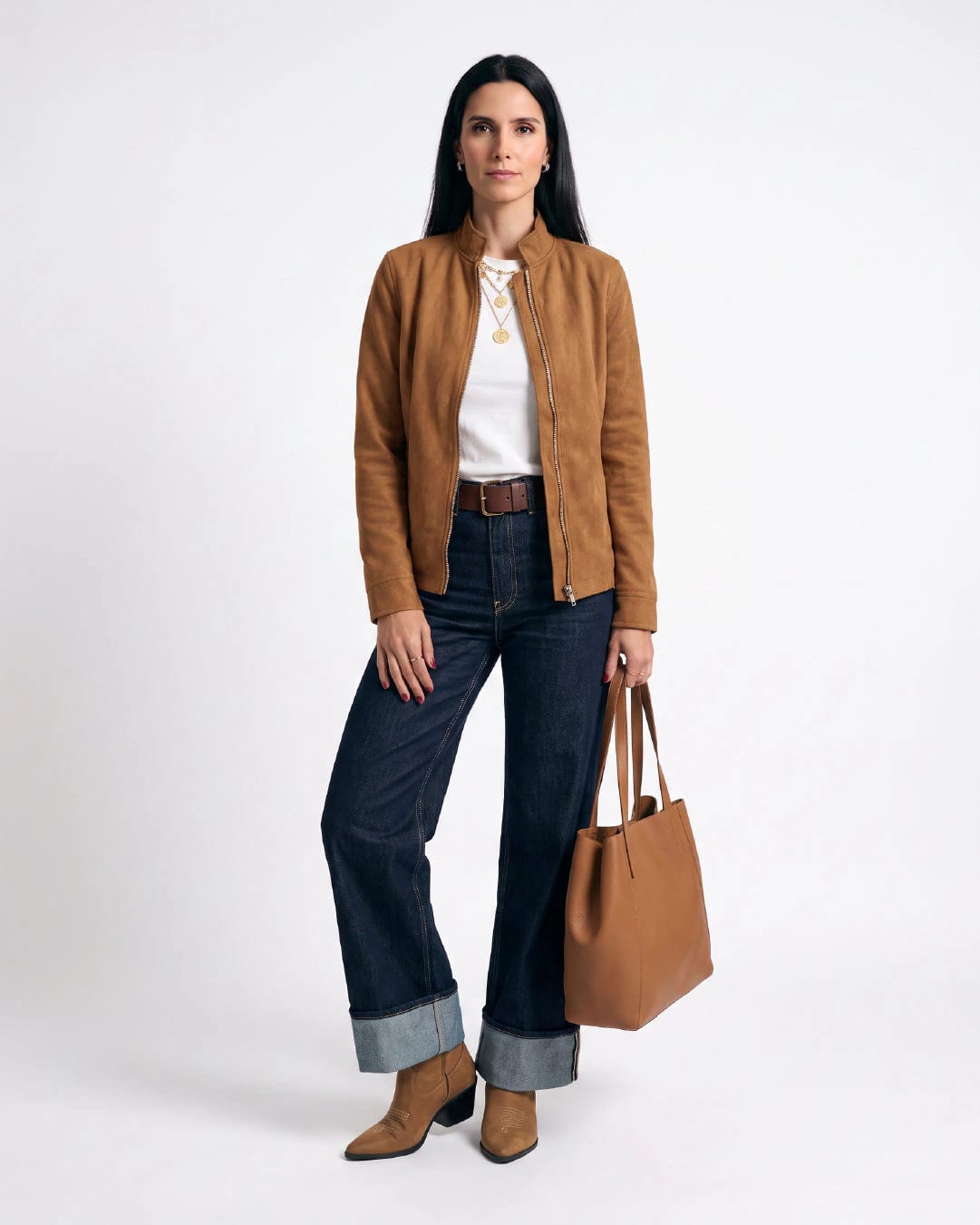 Chaqueta Cambridge Gamuza Camel Mujer - imagen 4