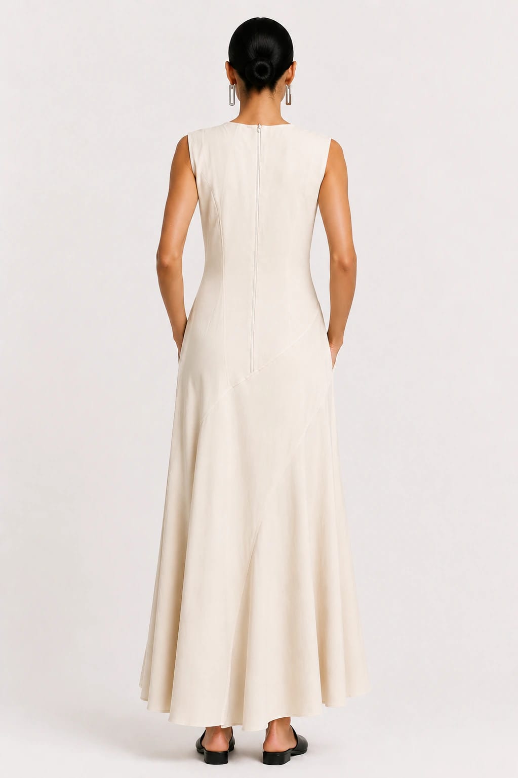 Vestido Asimétrico Beige - imagen 4