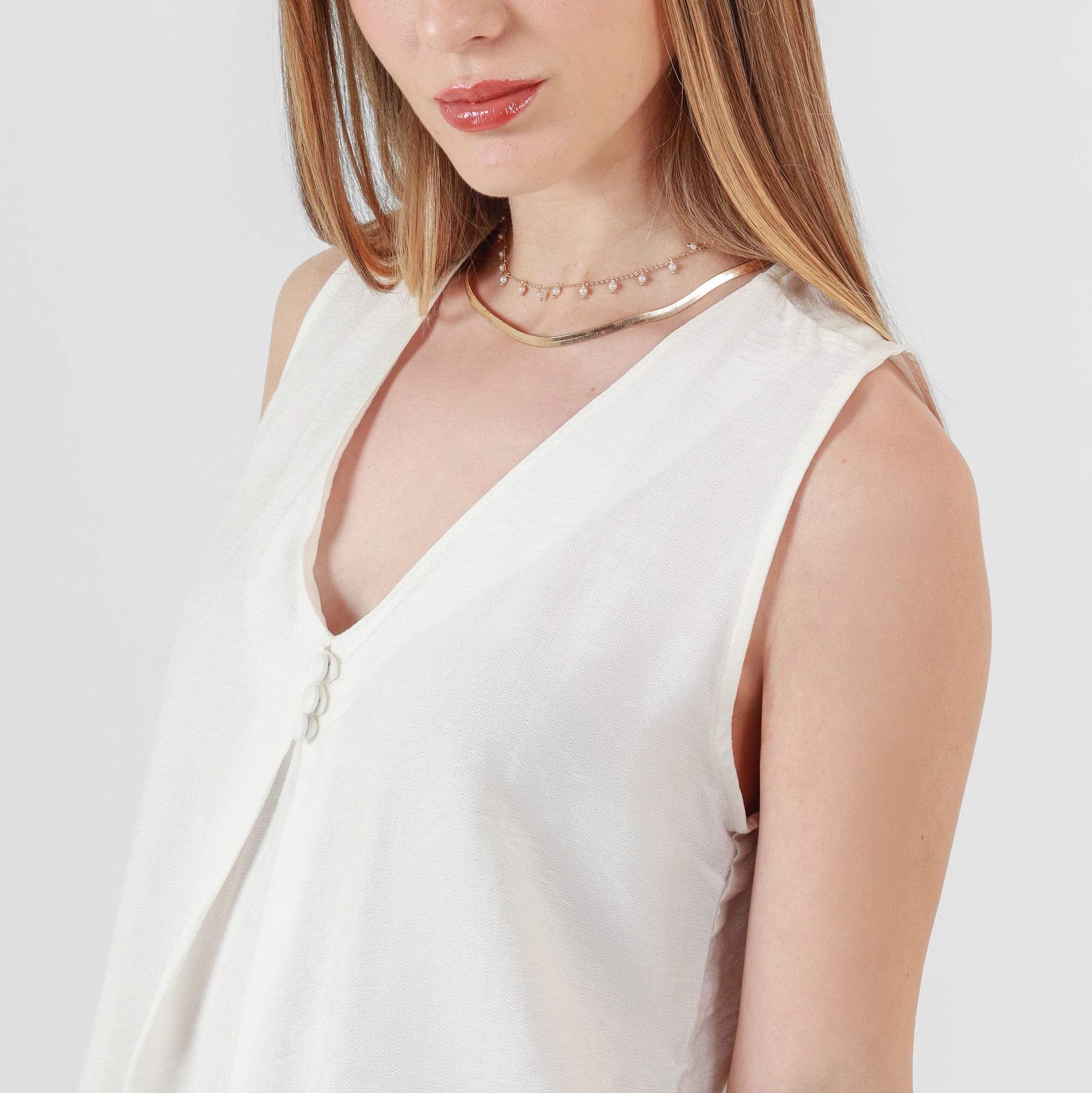Blusa Cuello V Manga Sisa - imagen 8