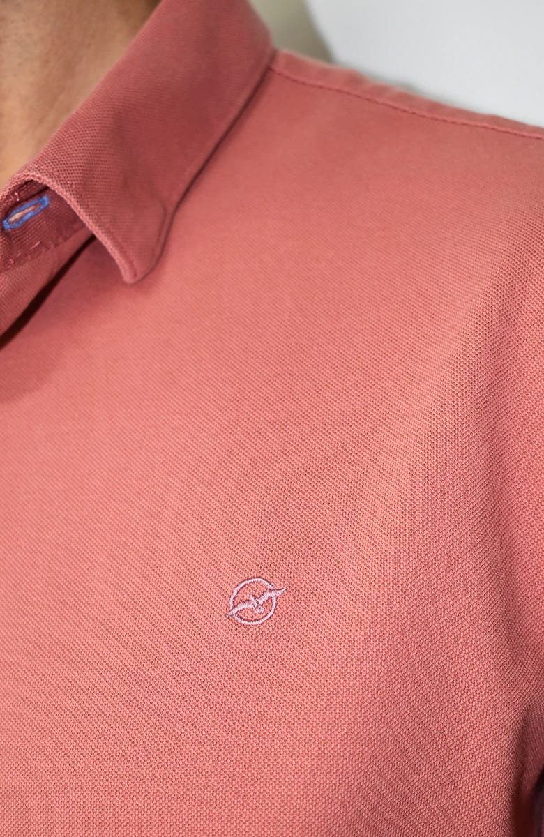 Sobrecamisa en tela Piqué Terracota para Hombre - imagen 2