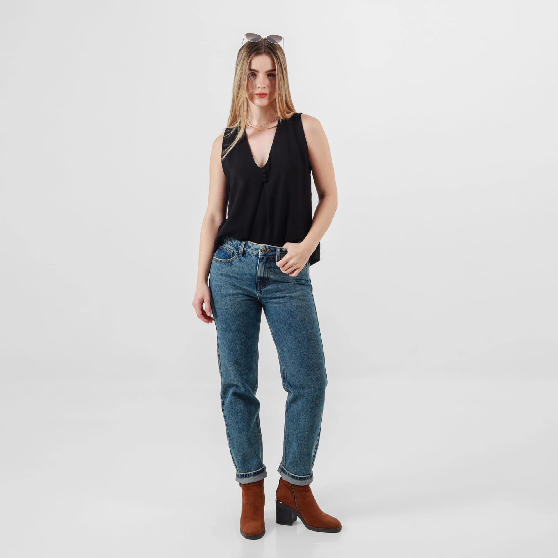 Blusa Cuello V Manga Sisa - imagen 15