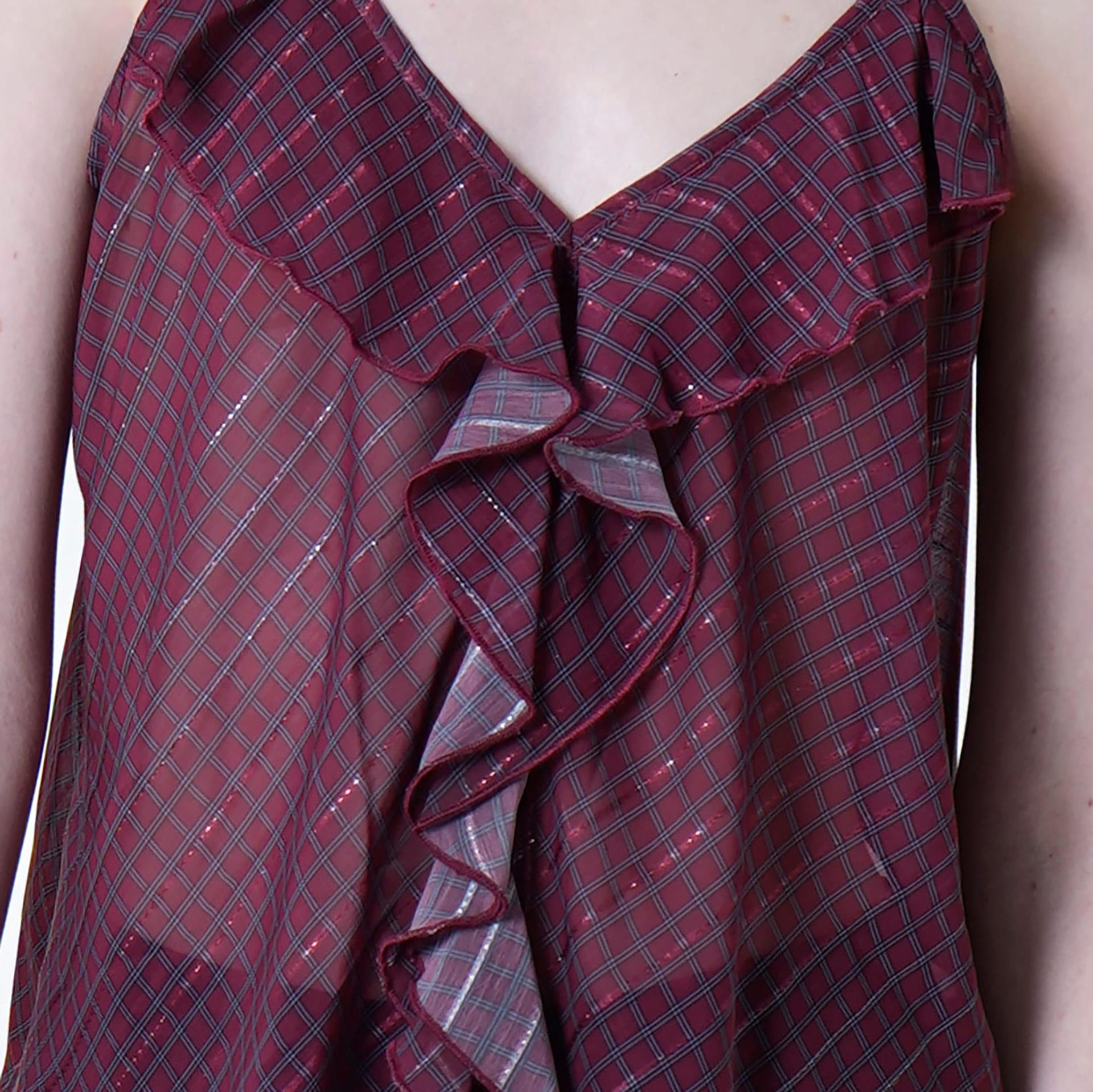 Blusa Cuello V Manga Tiras - imagen 4