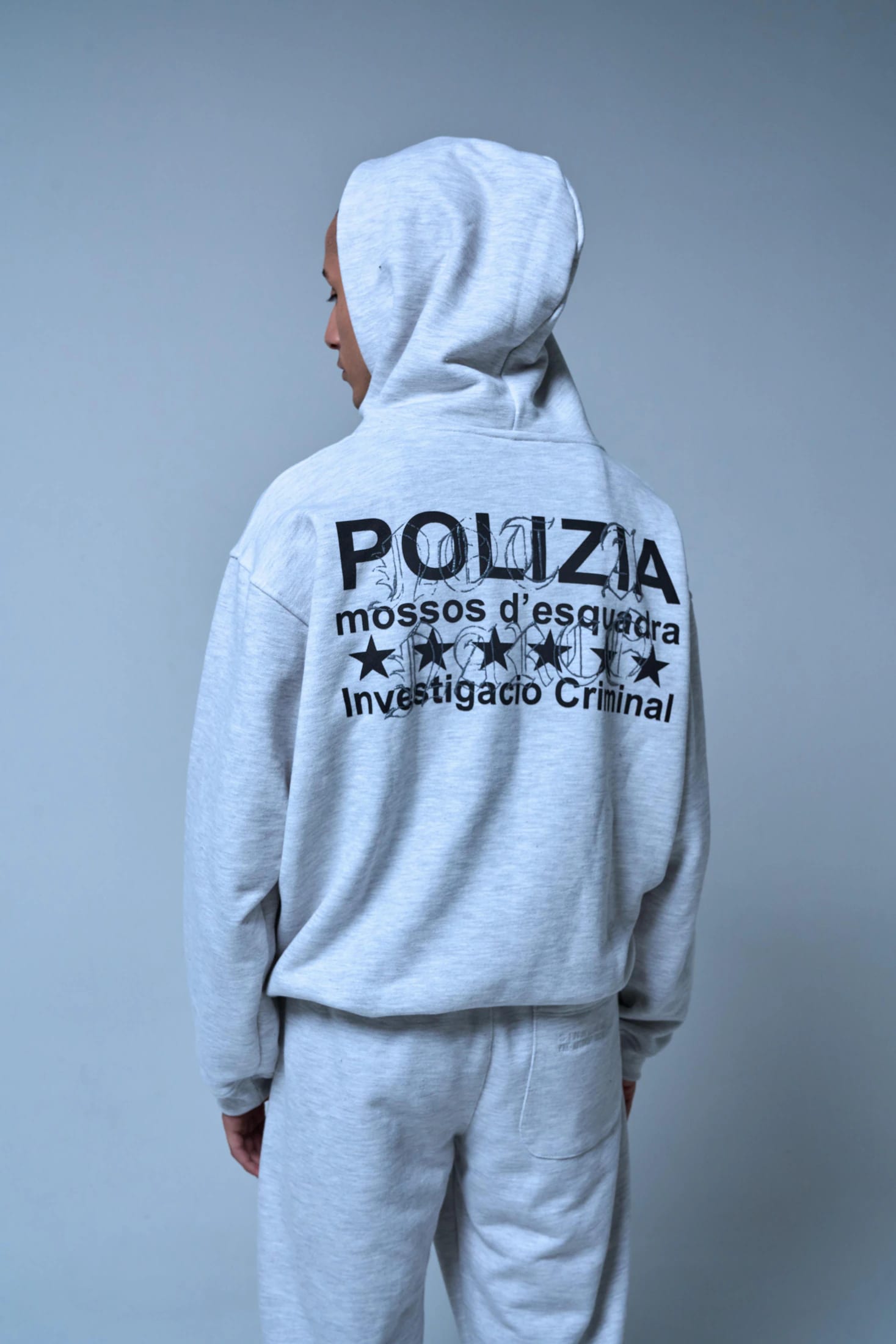 POLIZIA GRAY ZIPPER HOODIE - imagen 6