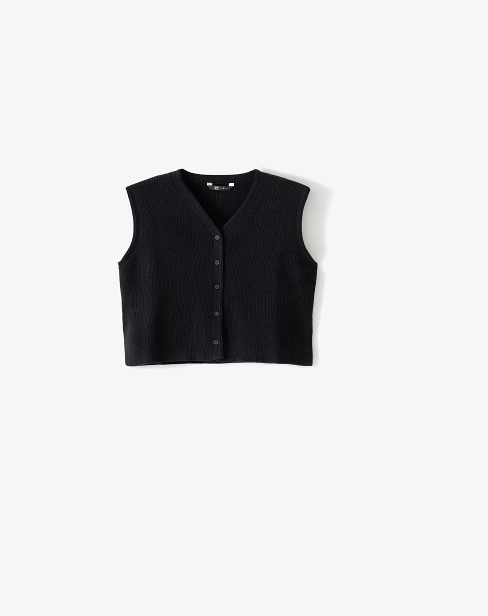Chaleco regular rib negro mujer - imagen 5