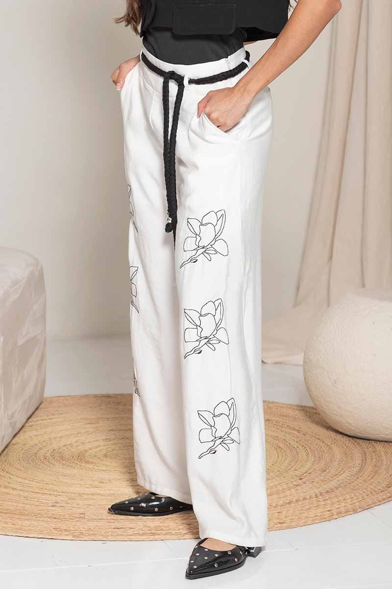 Pantalon Bordado Cinturón - imagen 2