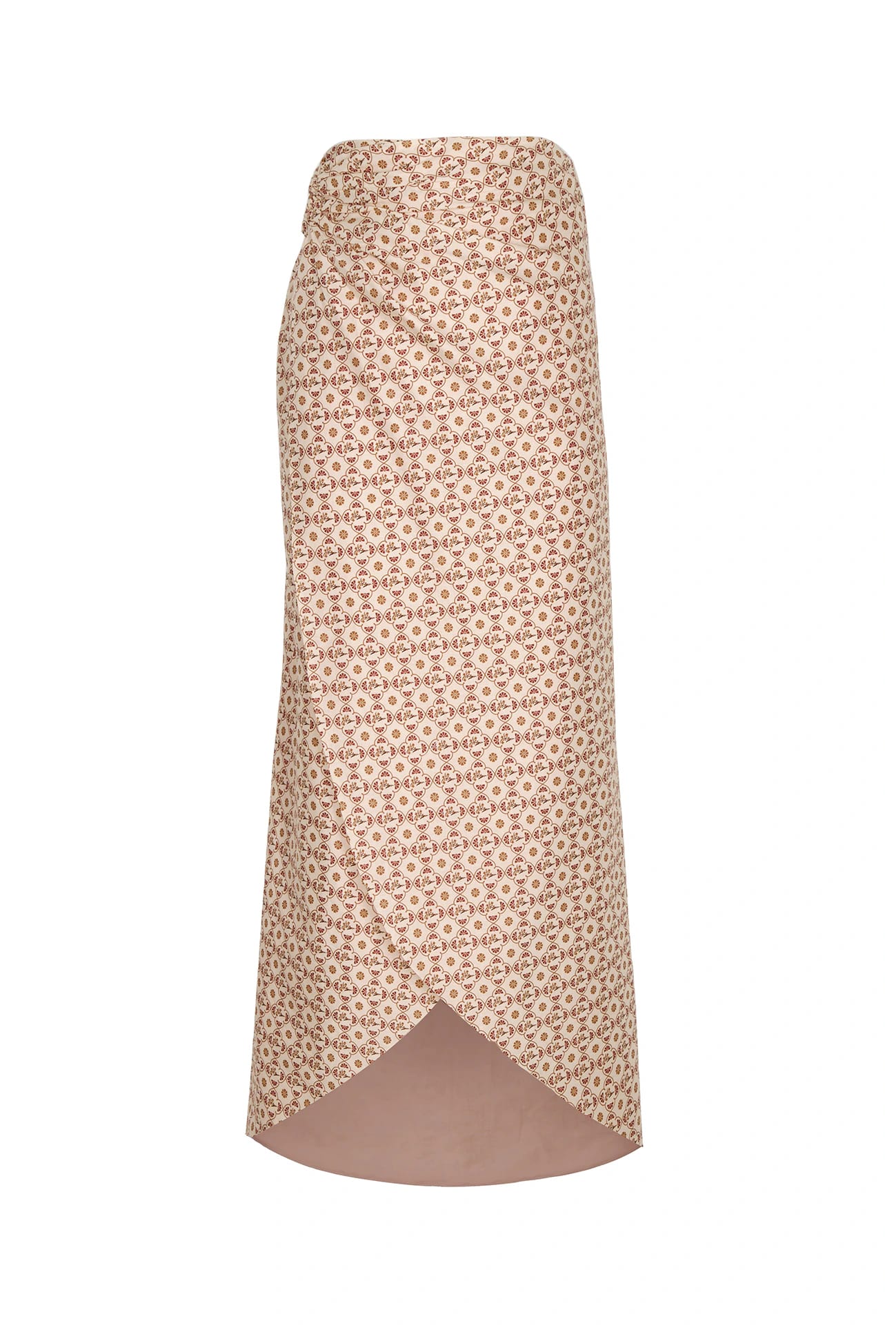 Siboney Cotton Bio Wrap Midi Skirt / Beige May Flower - imagen 1